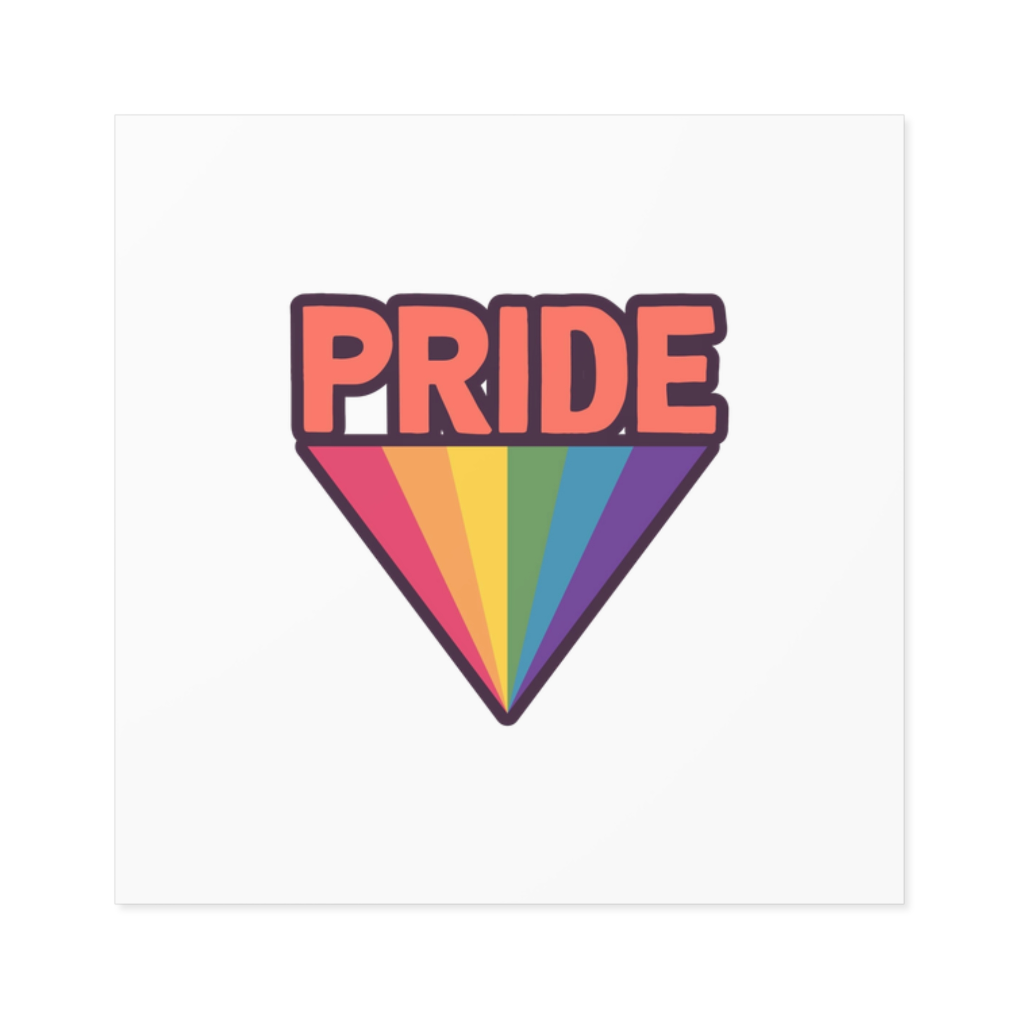 Pride Text With Rainbow Flag Badge Lgbt Symbol Gay Lesbian Bisexual Trans Queer Love Symbol Laminate Stickers Square - Image 9