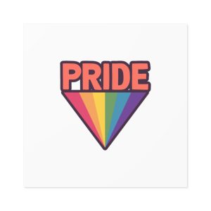 Pride Text With Rainbow Flag Badge Lgbt Symbol Gay Lesbian Bisexual Trans Queer Love Symbol Laminate Stickers Square
