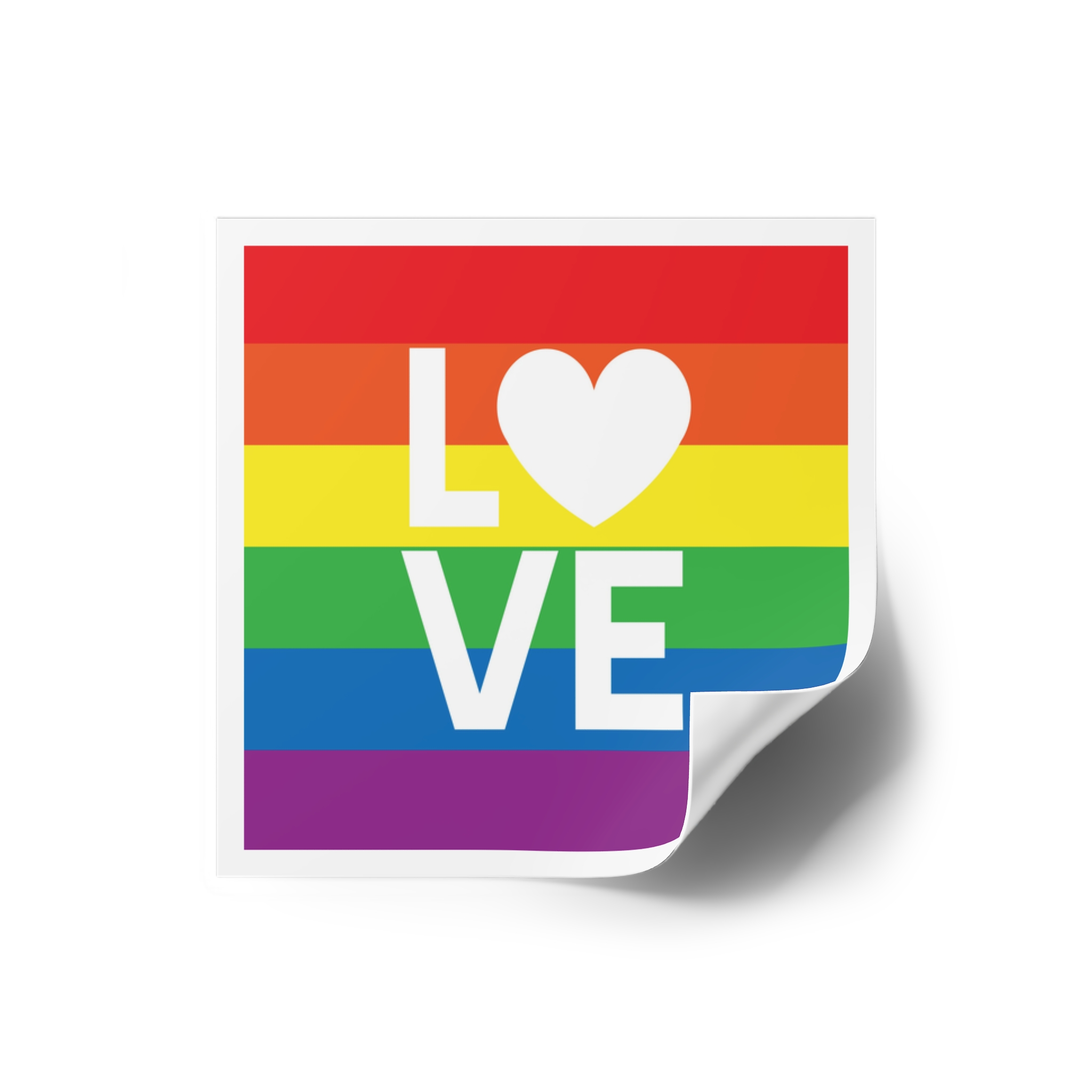 Love Lgbt Heart Squere White Laminate Stickers Square - Image 6