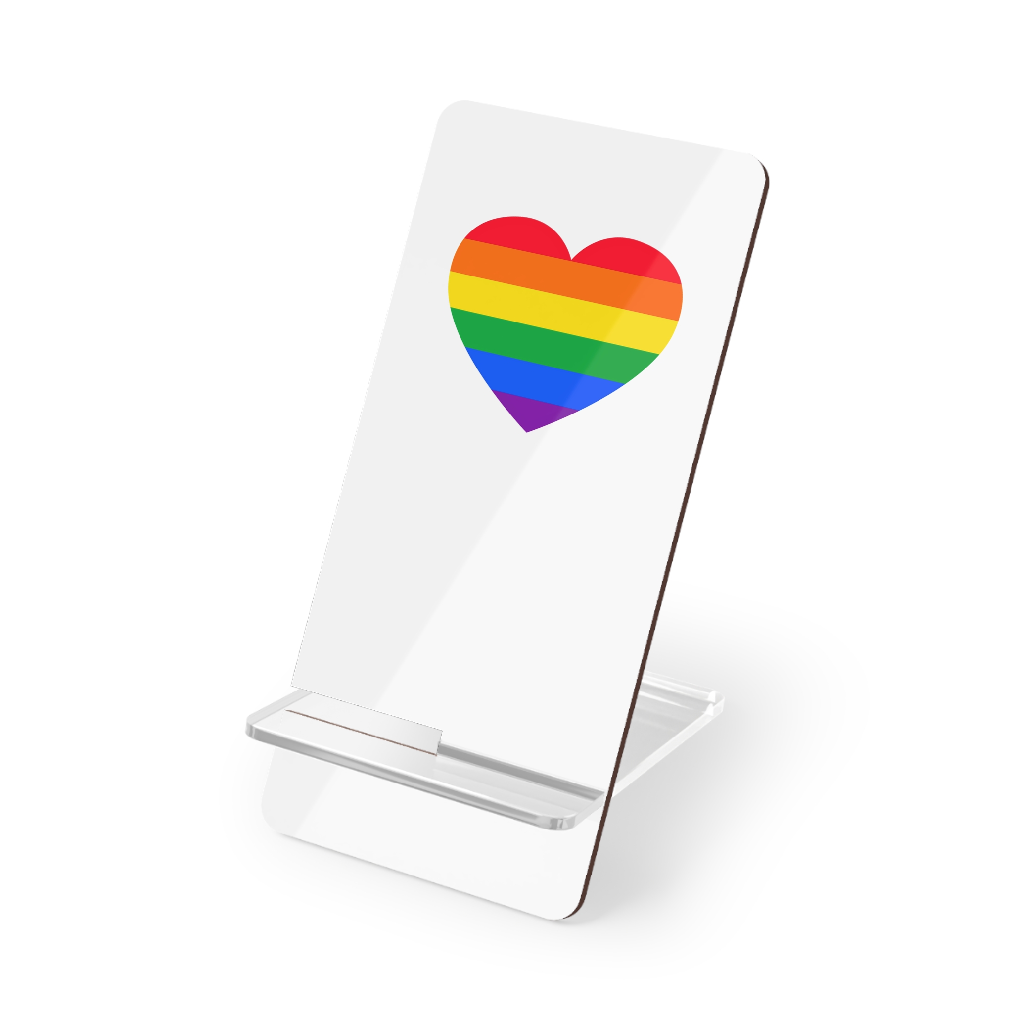 Gay Pride Flat Heart Shape Mobile Display Stand For Smartphones