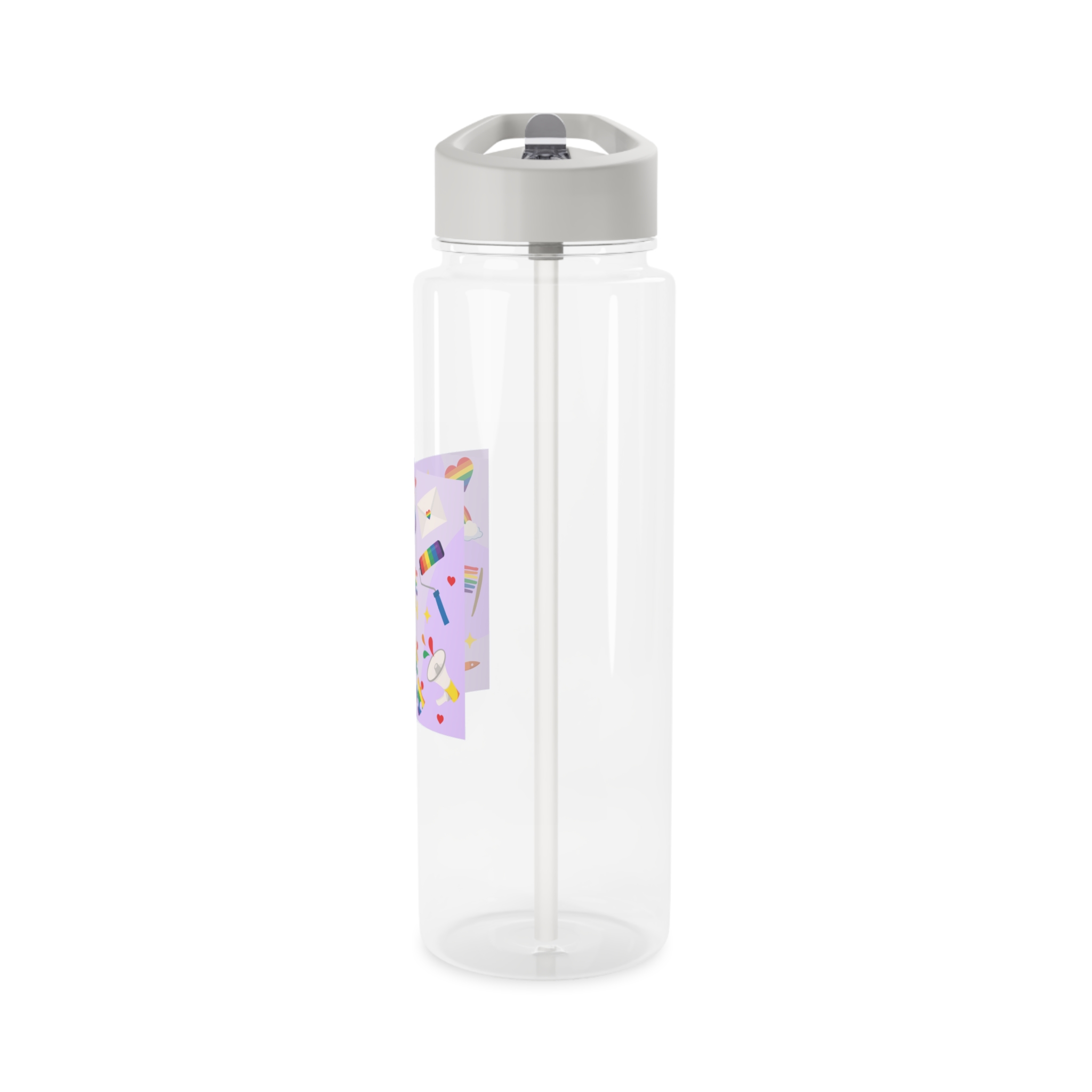 Pride Month Lgbtq Symbol Rainbow Colors Cute Elements Set Tritan Water Bottle - Image 7