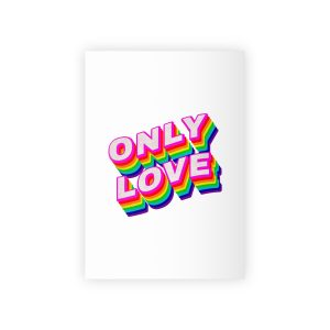 Rainbow Word Only Love Typography Design Element Gift Wrapping Paper Rolls 1pc