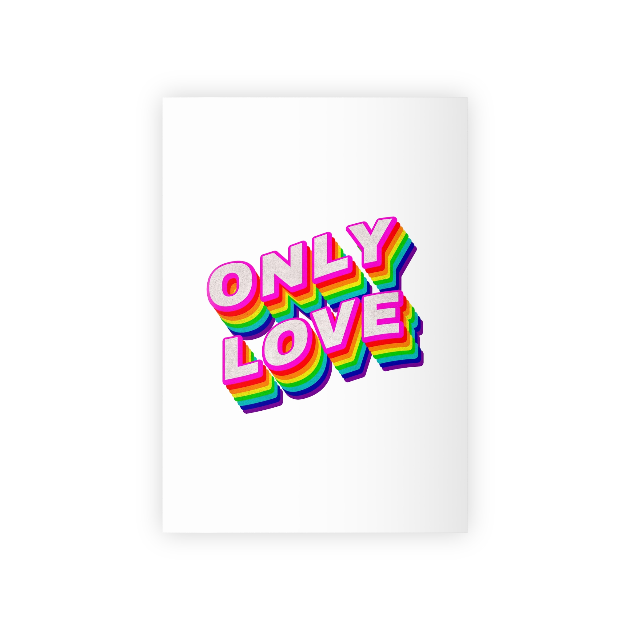 Rainbow Word Only Love Typography Design Element Gift Wrapping Paper Rolls 1pc