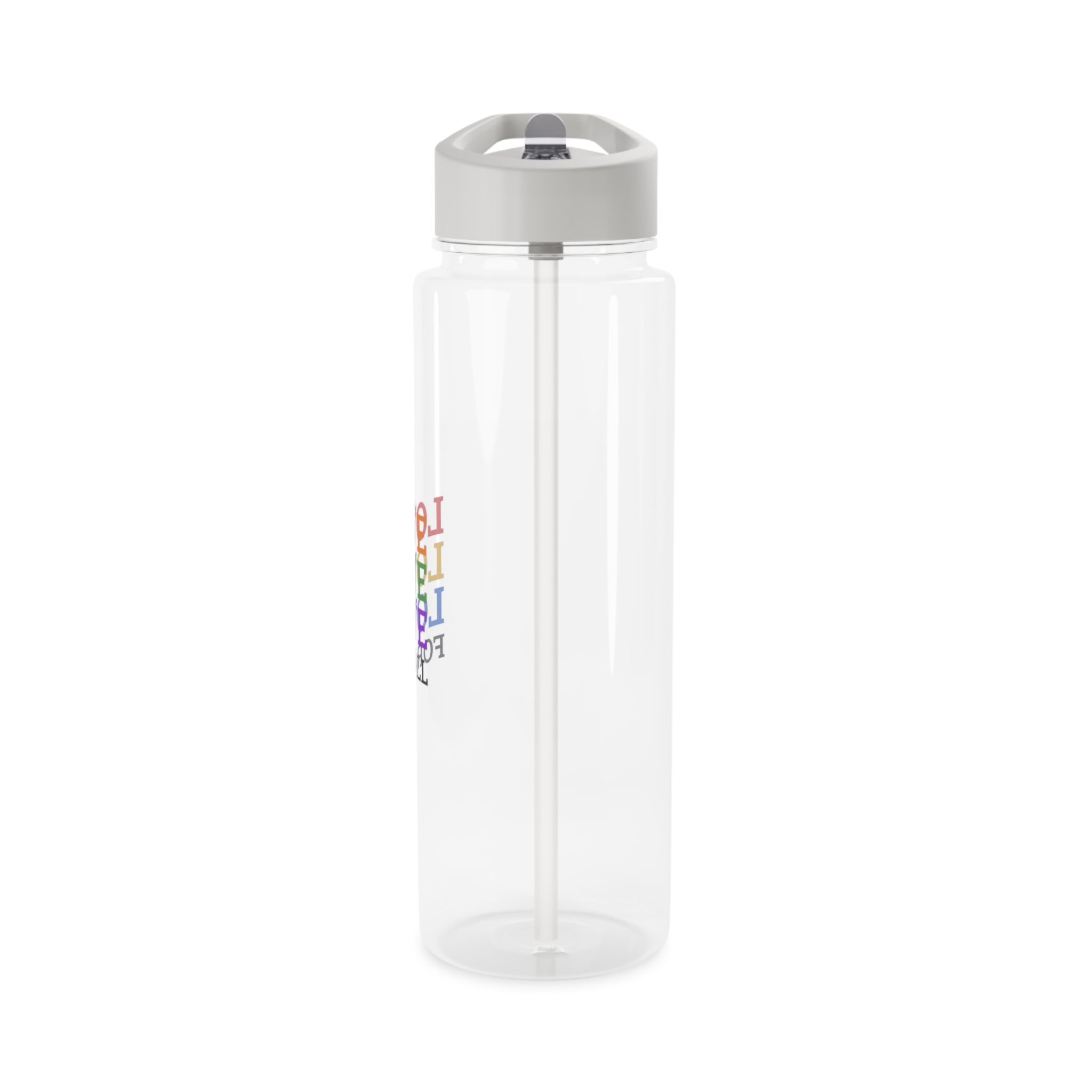 Love All Lgbtq Pride Month Positive Quote Rainbow Color Typographic Art White Background Tritan Water Bottle - Image 7
