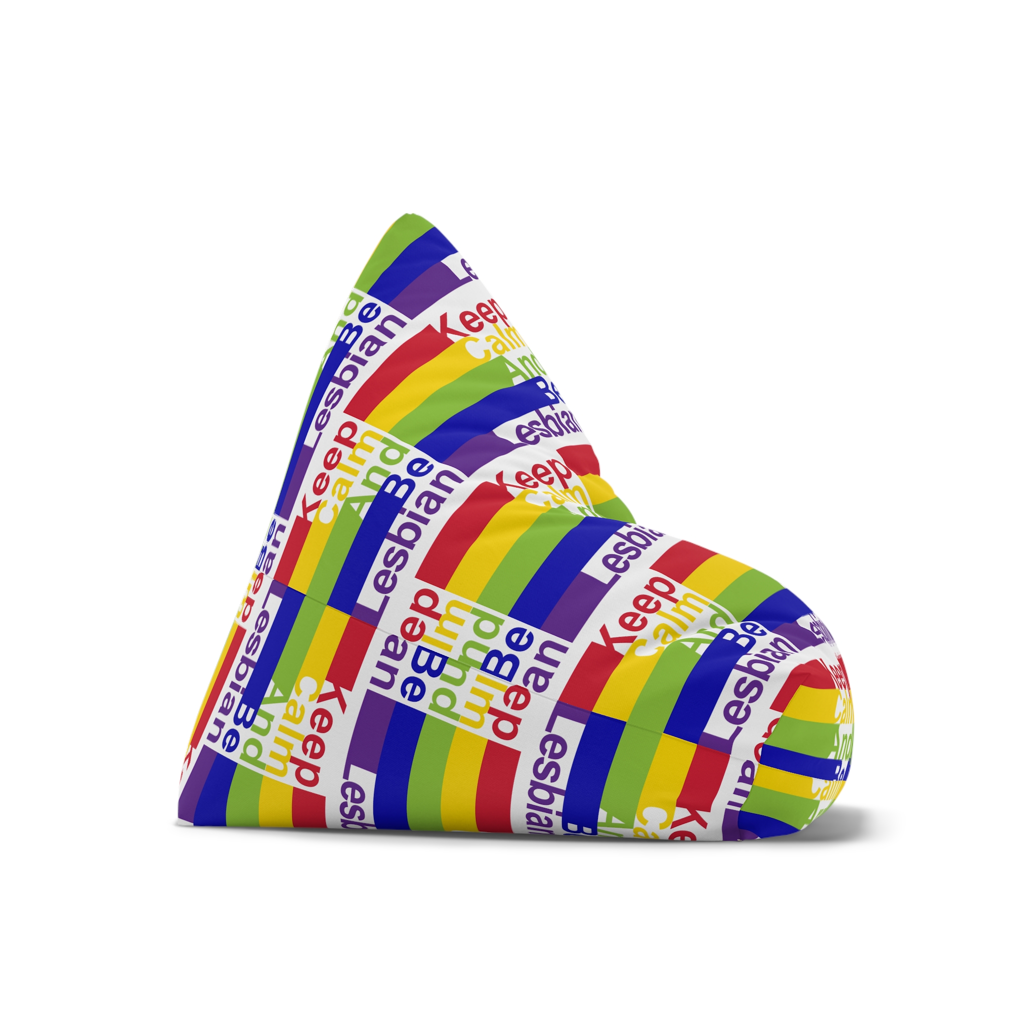 Lgbt Concept Motivating Phrase Colors Rainbow Keep Calm Be Yourself Bean Bag Chair Cover - Image 7