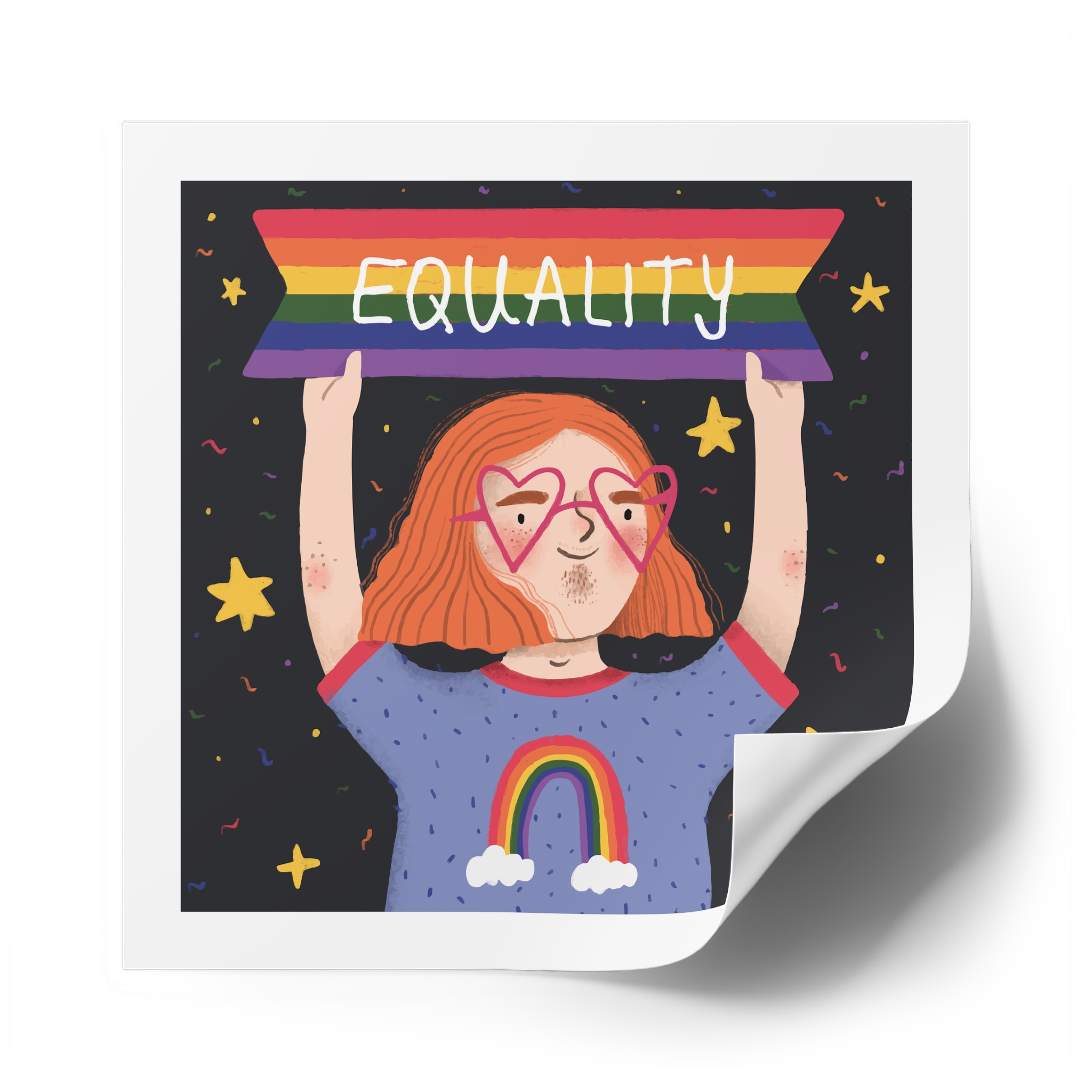 Pride Day Concept Equality Message Laminate Stickers Square - Image 62