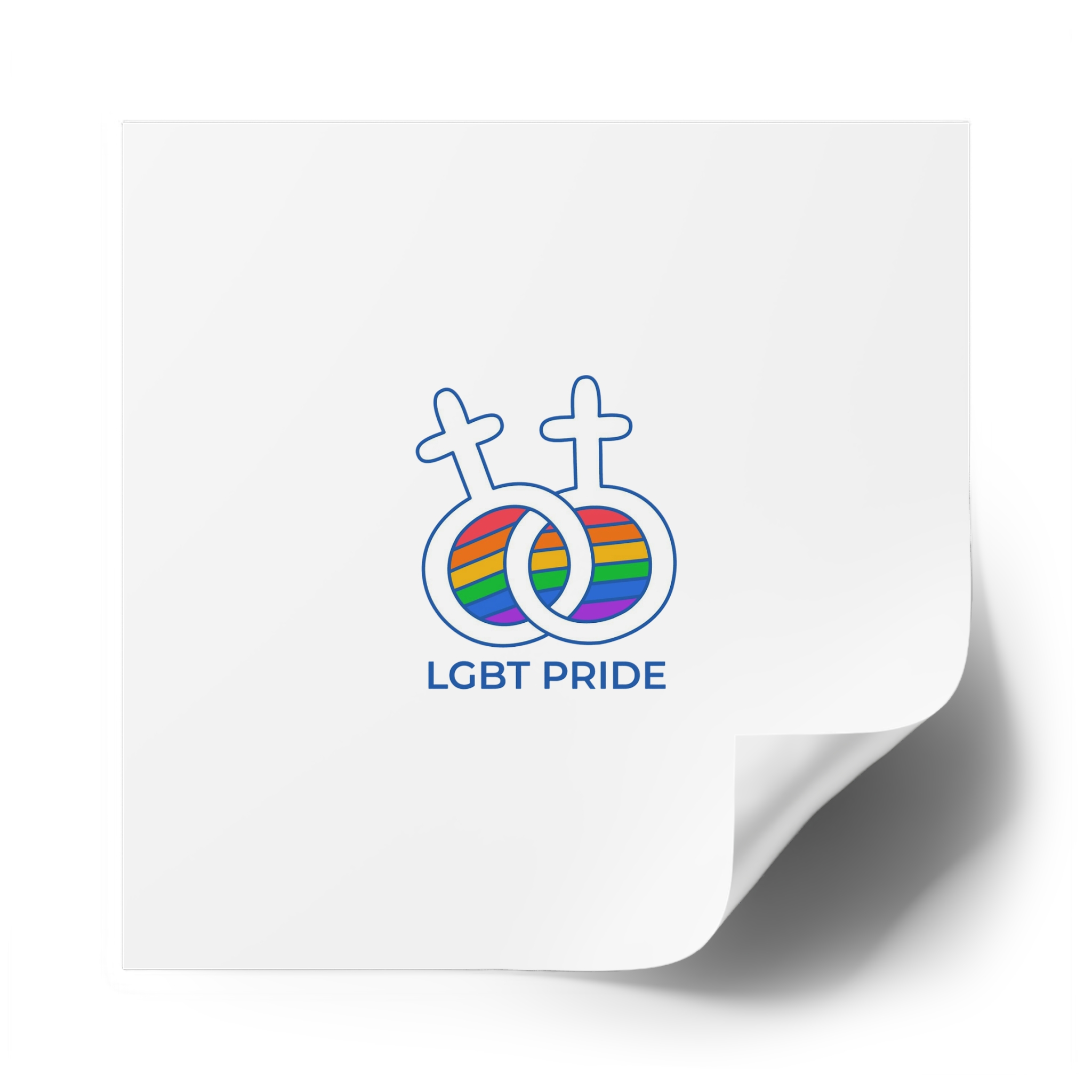 Hand Drawn Pride Month Lgbt Logo Template Laminate Stickers Square - Image 78