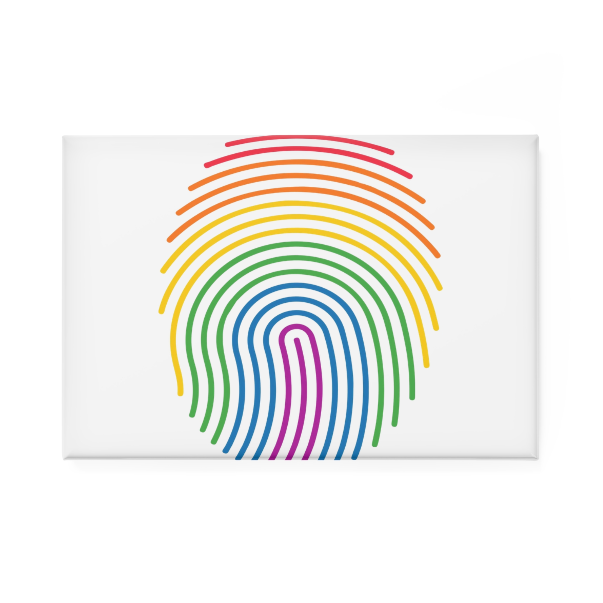 Finger Print Rainbow Pride Love Illustration Button Magnet Rectangle 1 And 10 Pcs - Image 5