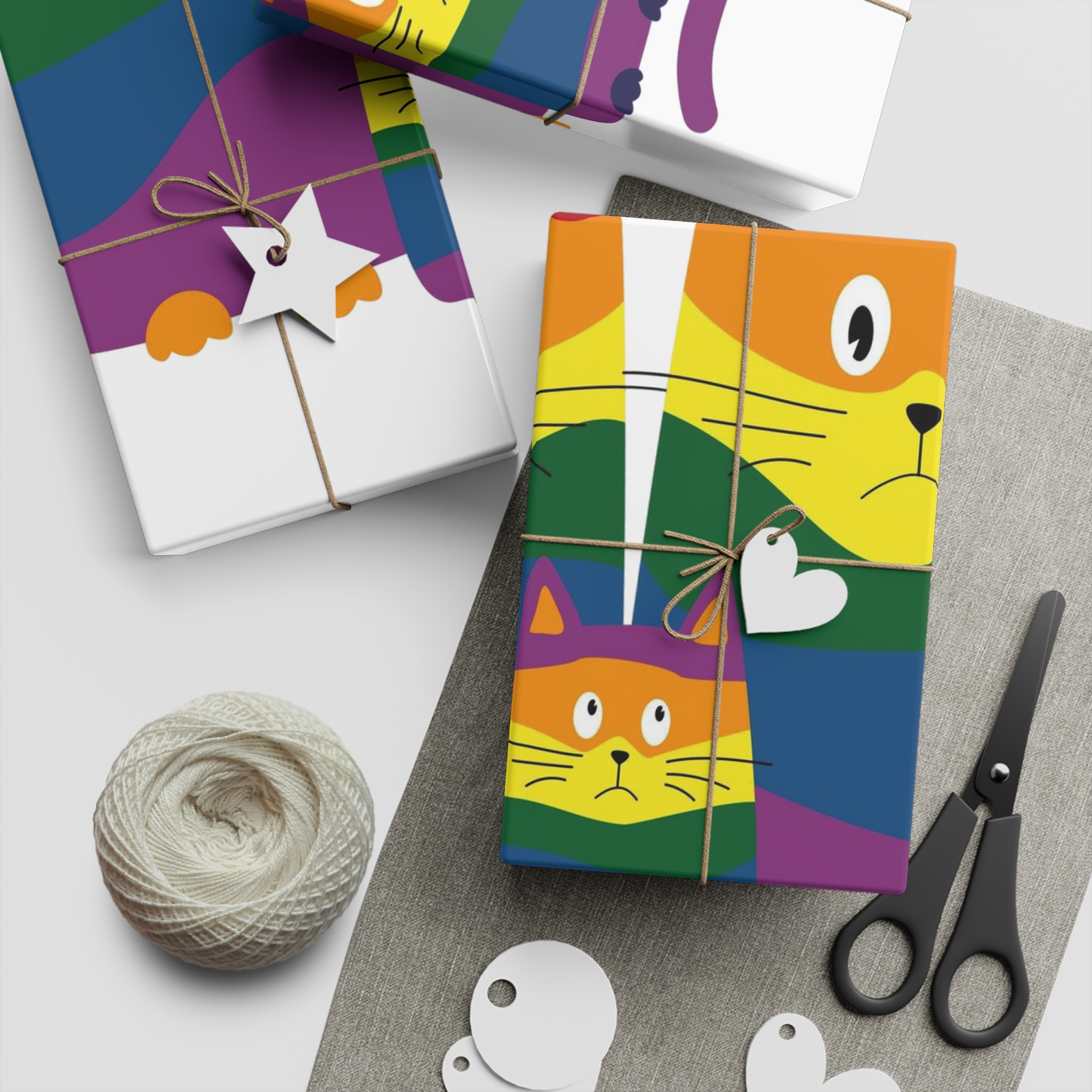 Lgbt Cats Samesex Love Like Everyone Else Cute Cartoon Cats Vector Copyspace Gift Wrapping Paper Sheets 1pc - Image 5