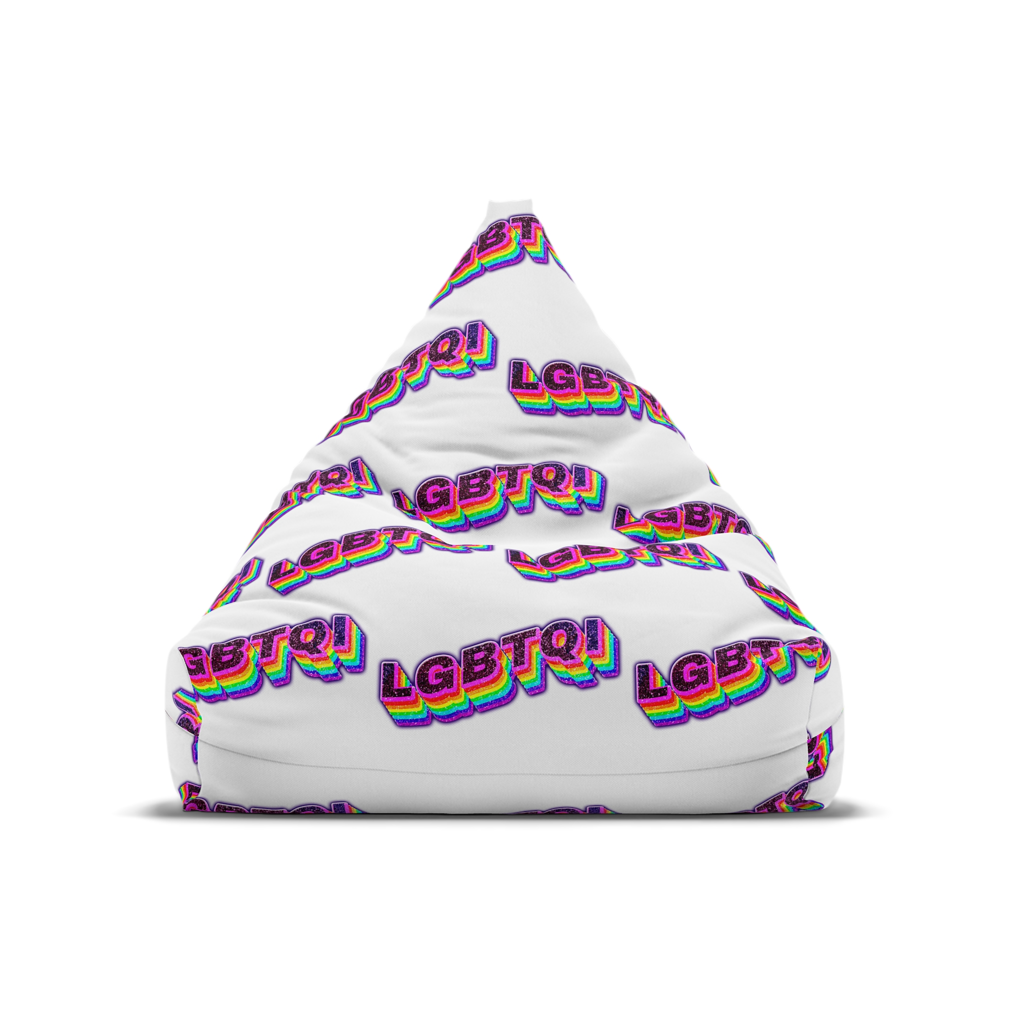 Lgbtqi 3d Word Glitch Png Bean Bag Chair Cover - Image 5