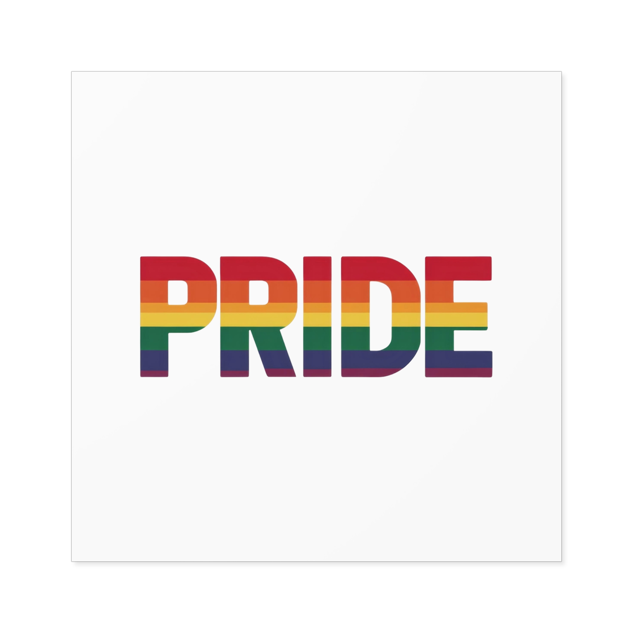 Rainbow Colored Text That Says Rainbow Middle Laminate Stickers Square - Image 73