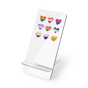 Flat Lgbt Pride Month Flags Collection Mobile Display Stand For Smartphones