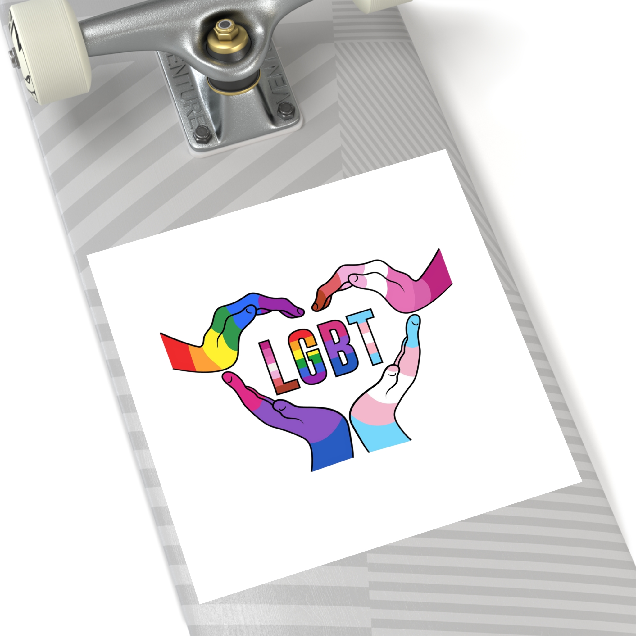 Lgbt Hands United Pride Month Rainbow Flag Vector Illustration Isolated White Background Laminate Stickers Square - Image 80