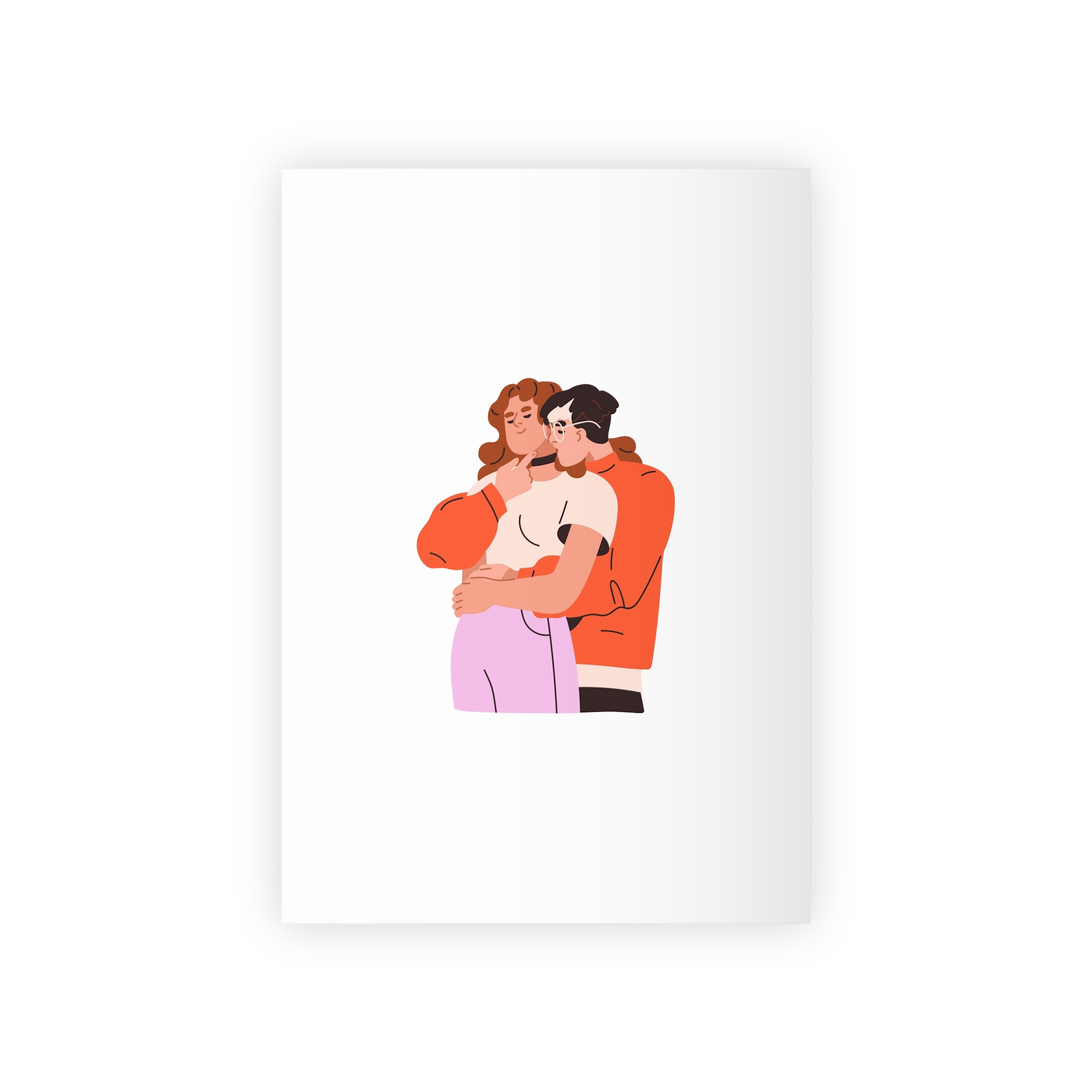 Lesbian Love Couple Girl Kissing Girlfriends Neck Female Lovers Passion Lgbt People Enamored Valentines Romantic Relationships Flat Graphic Vector Illustration Isolated White Background Gift...