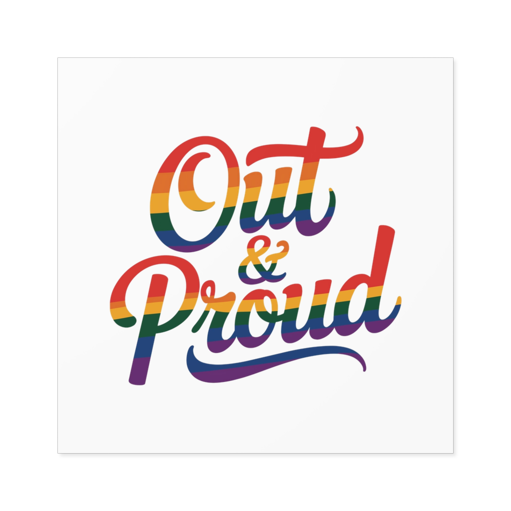 Out Proud T Shirt Design Isolated White Background Laminate Stickers Square - Image 21