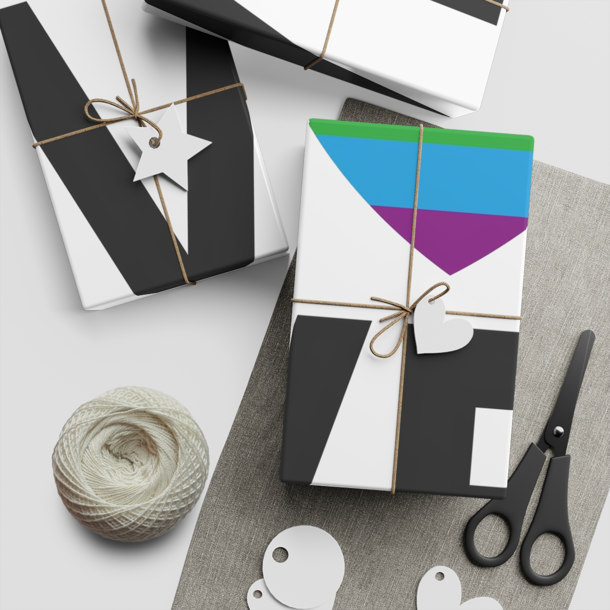 Vector Lgbt Rainbow Flag Love Lettering Isolated White Background Gift Wrapping Paper Sheets 1pc - Image 5
