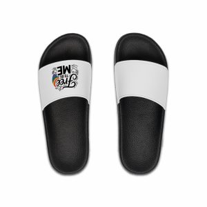Free Be Me T Shirt Design Isolated White Background Mens Slide Sandals
