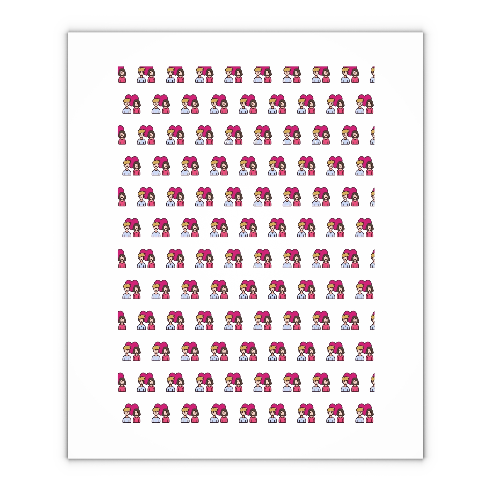 Vactor Seamleass Love Valentines Theme Calendar Gift Wrapping Paper Sheets 1pc - Image 4