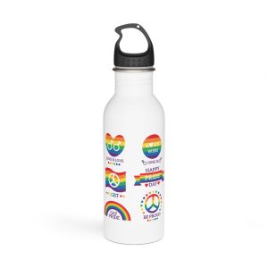 Pride Day Badges Illustration Set Stainless Steel Water Bottle