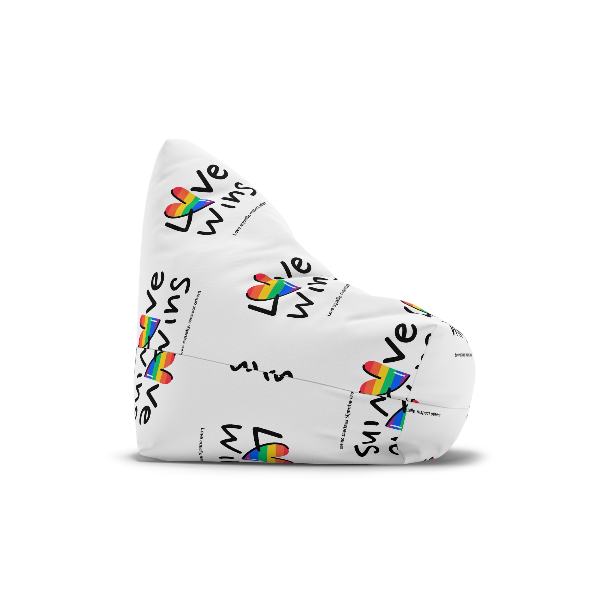 Love Letter Pride Rainbow Lettering Text Writing Pattern Freedom Love Heart Homo Colors Flag Parade(2) (1) Bean Bag Chair Cover - Image 3