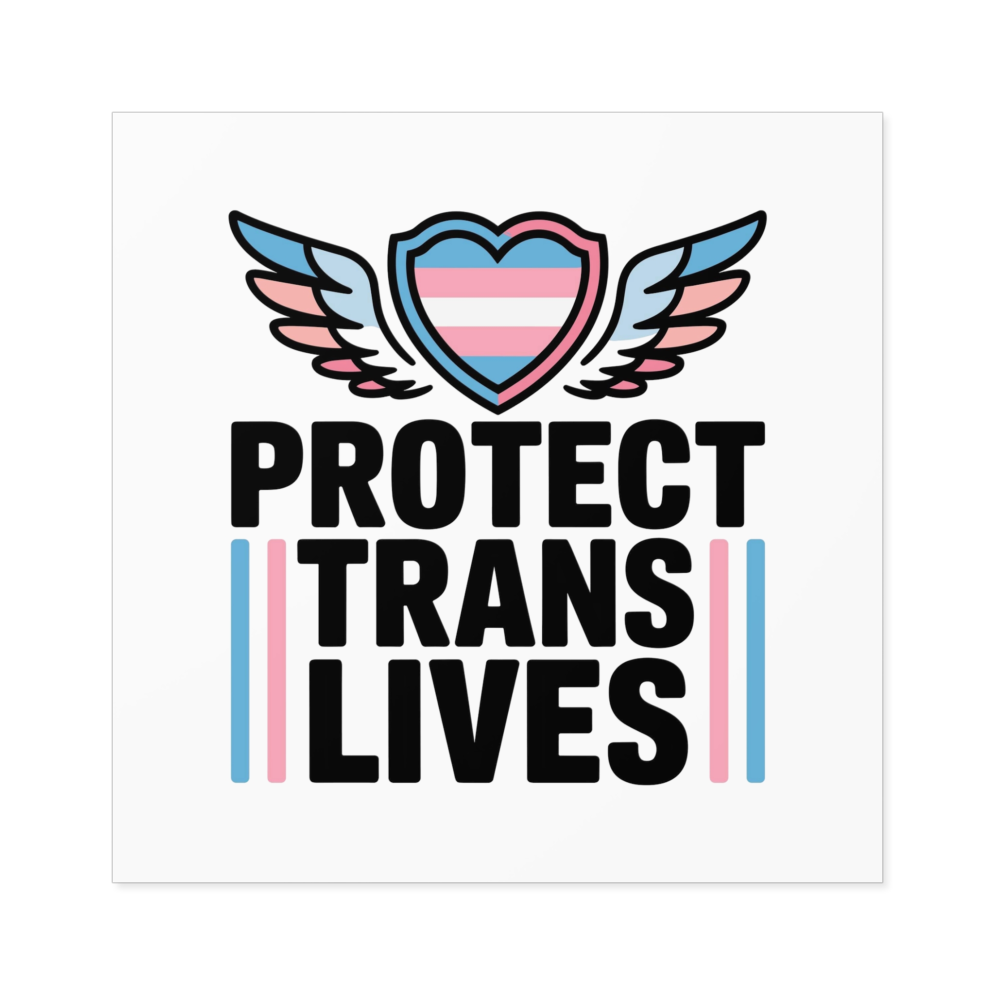 Protect Trans Lives T Shirt Design Isolated White Background 2 Laminate Stickers Square - Image 49