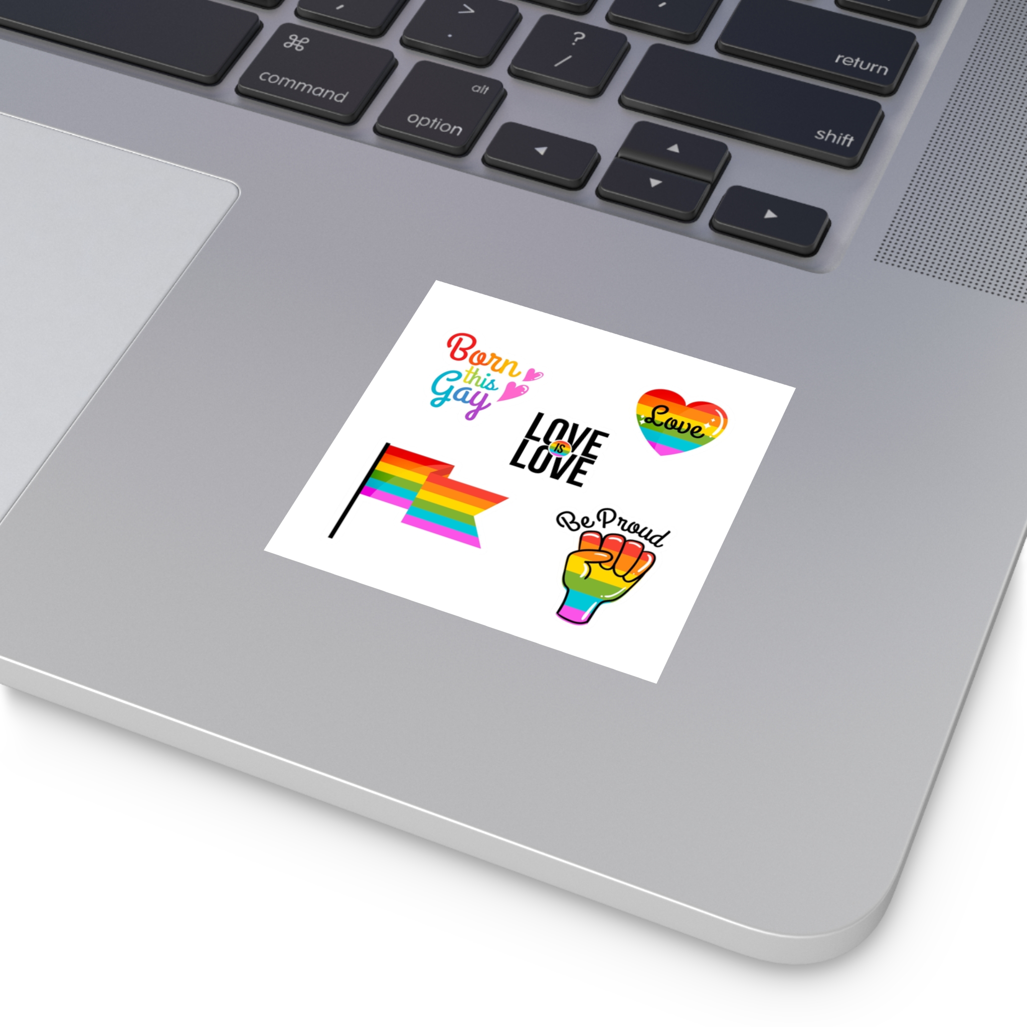 Pride Day Badges With Flag Collection Laminate Stickers Square - Image 11