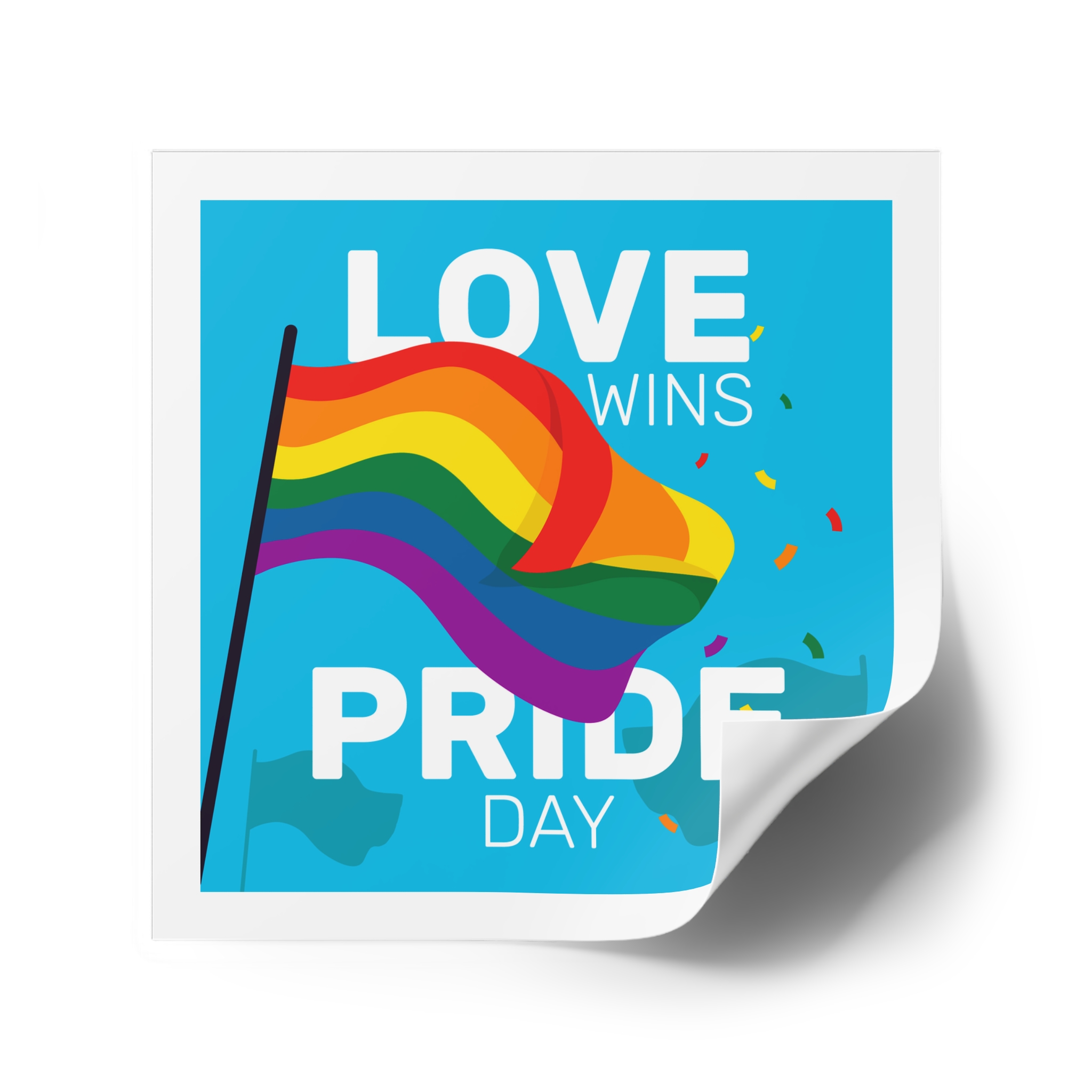 Pride Day Event With Rainbow Flag Laminate Stickers Square - Image 46