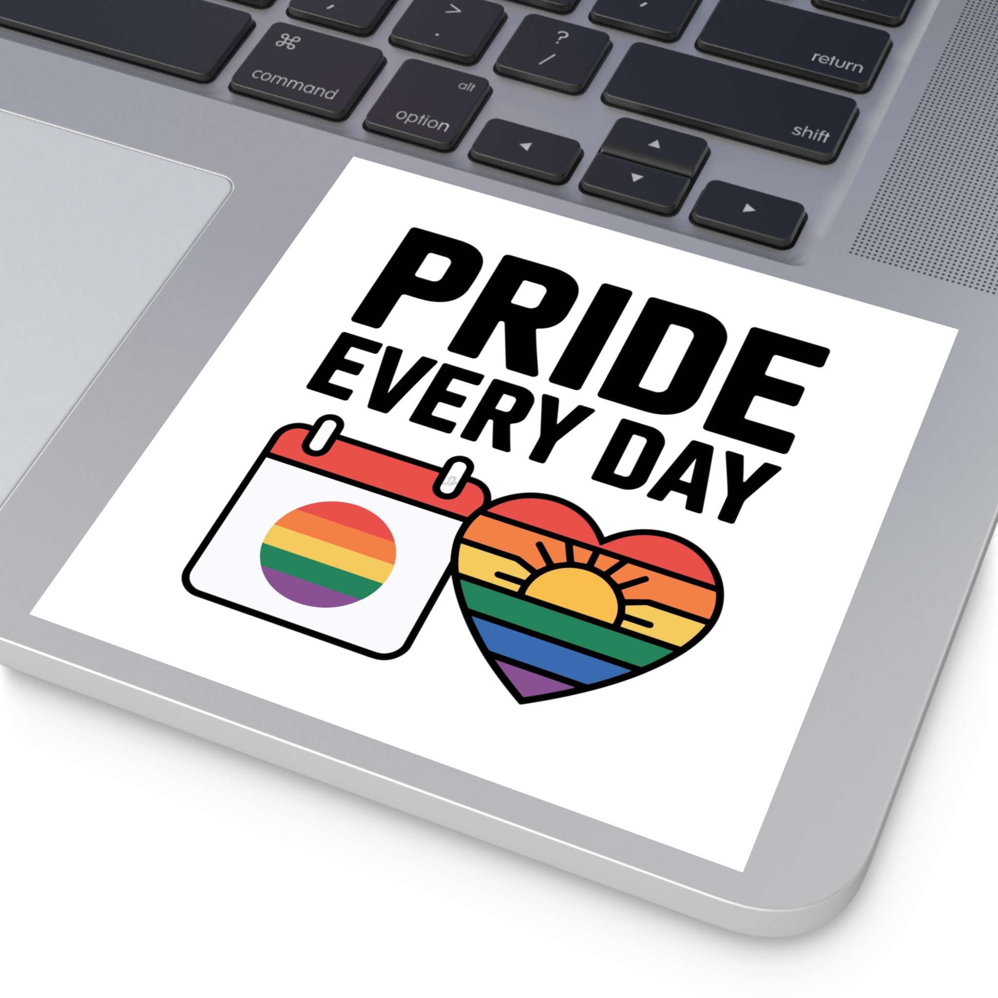 Pride Every Day T Shirt Design Isolated White Background Laminate Stickers Square - Image 35