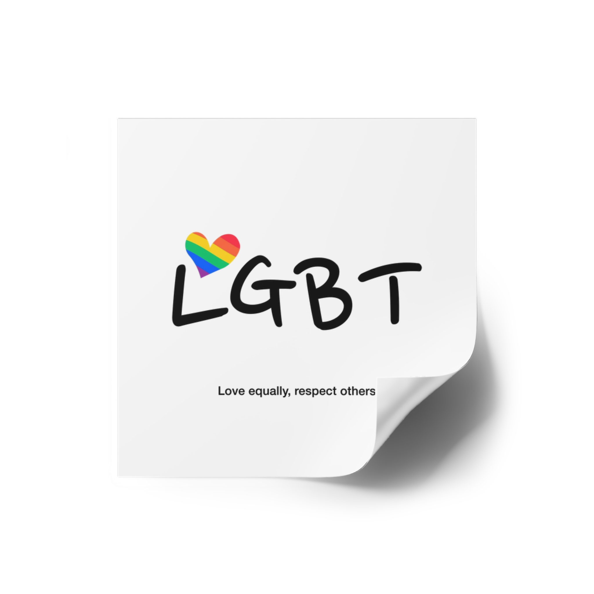 Love Letter Pride Rainbow Lettering Text Writing Pattern Freedom Love Heart Homo Colors Flag Parade(3) Laminate Stickers Square - Image 2