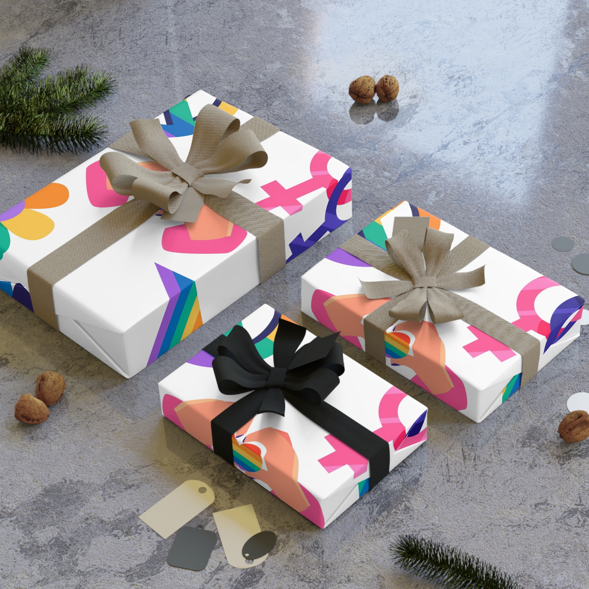 Flat Design Elements Collection Pride Month Celebration(1) Gift Wrapping Paper Rolls 1pc - Image 4