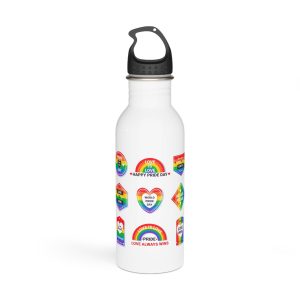 Pride Day Labels Concept Stainless Steel Water Bottle