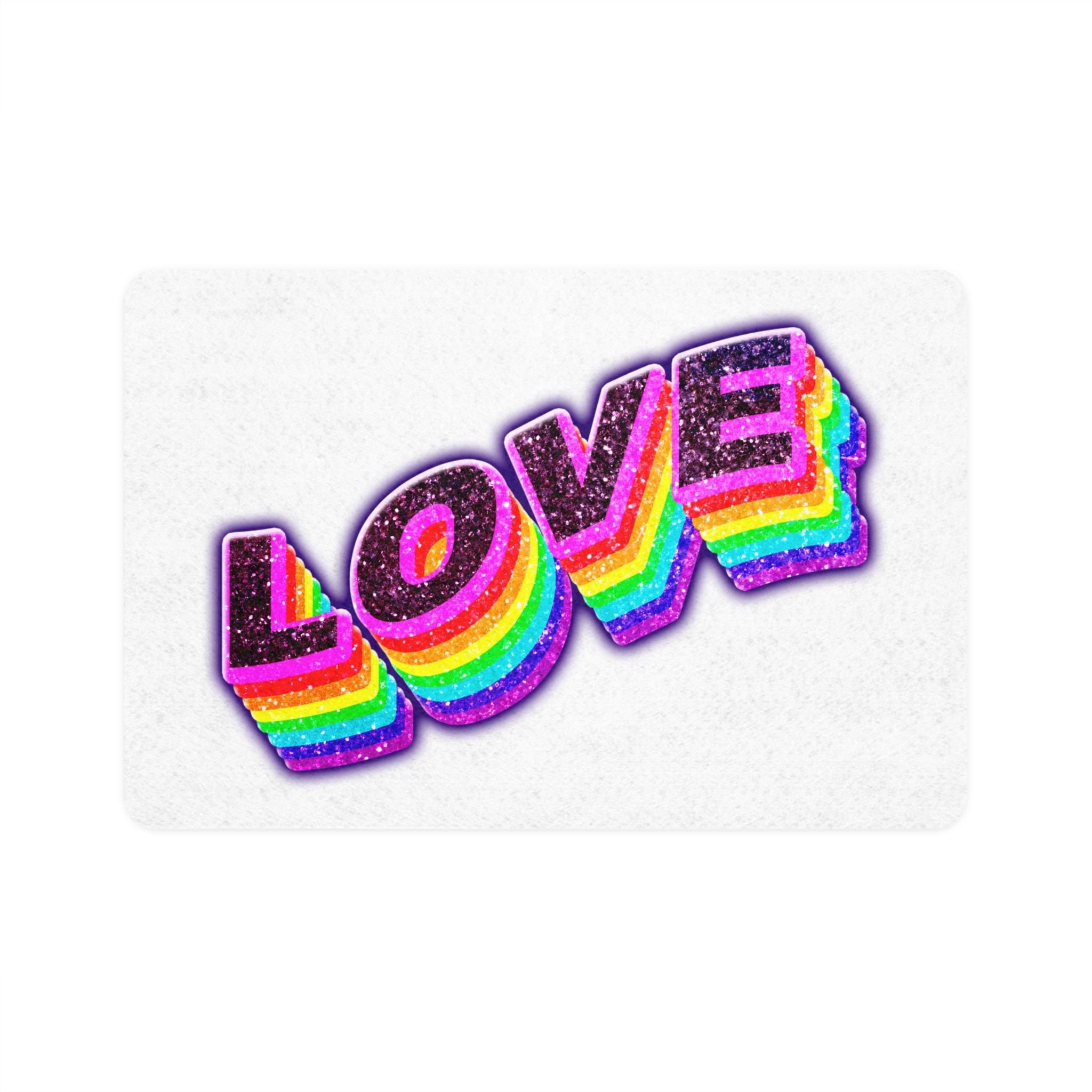 Love Png Word Rainbow Typography Pet Food Mat 12x18