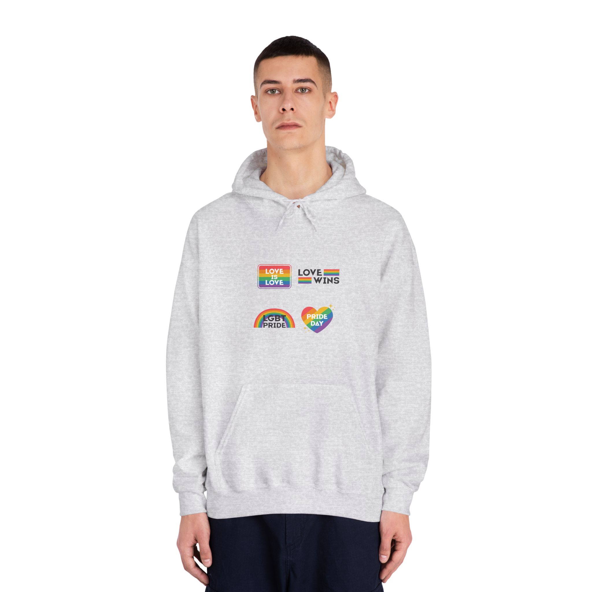Pride Day Label Collection Design Unisex Dryblend Hooded Sweatshirt - Image 7