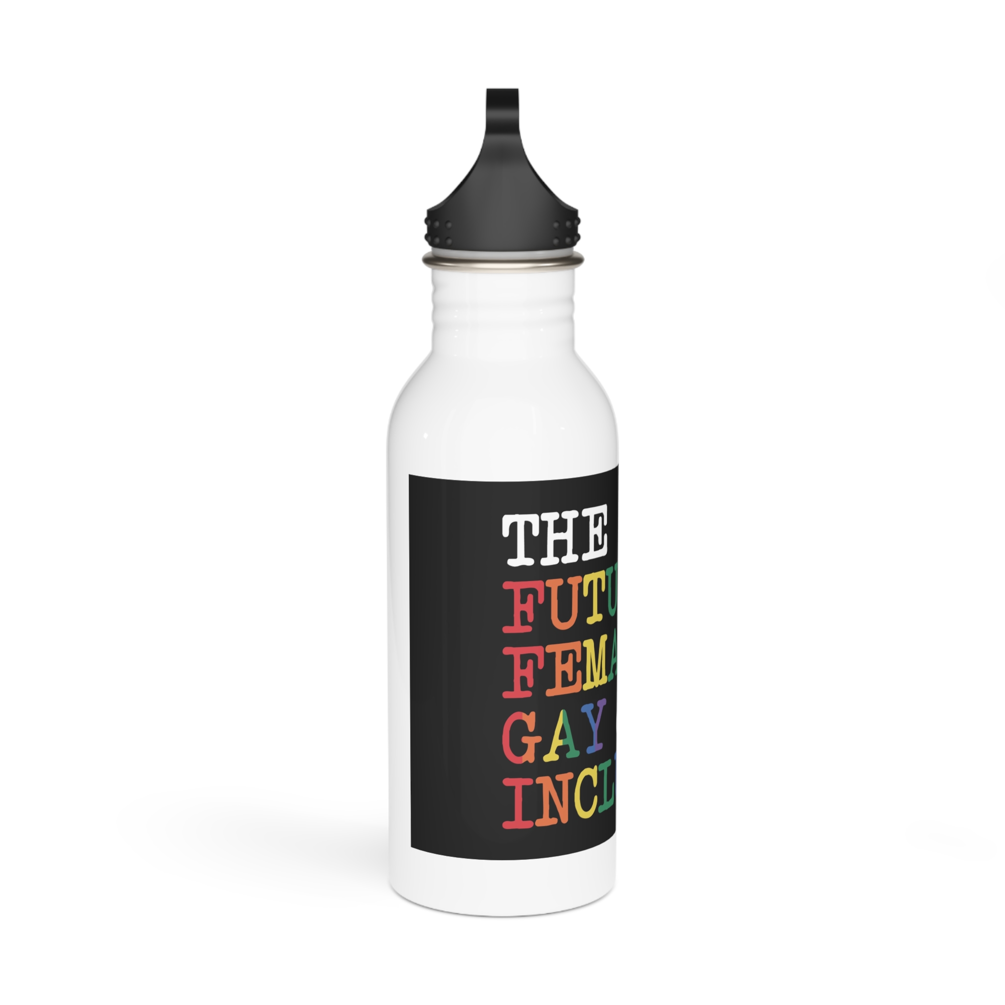 Colorful Text That Says Future Women Is Breastfeeding Stainless Steel Water Bottle - Image 2
