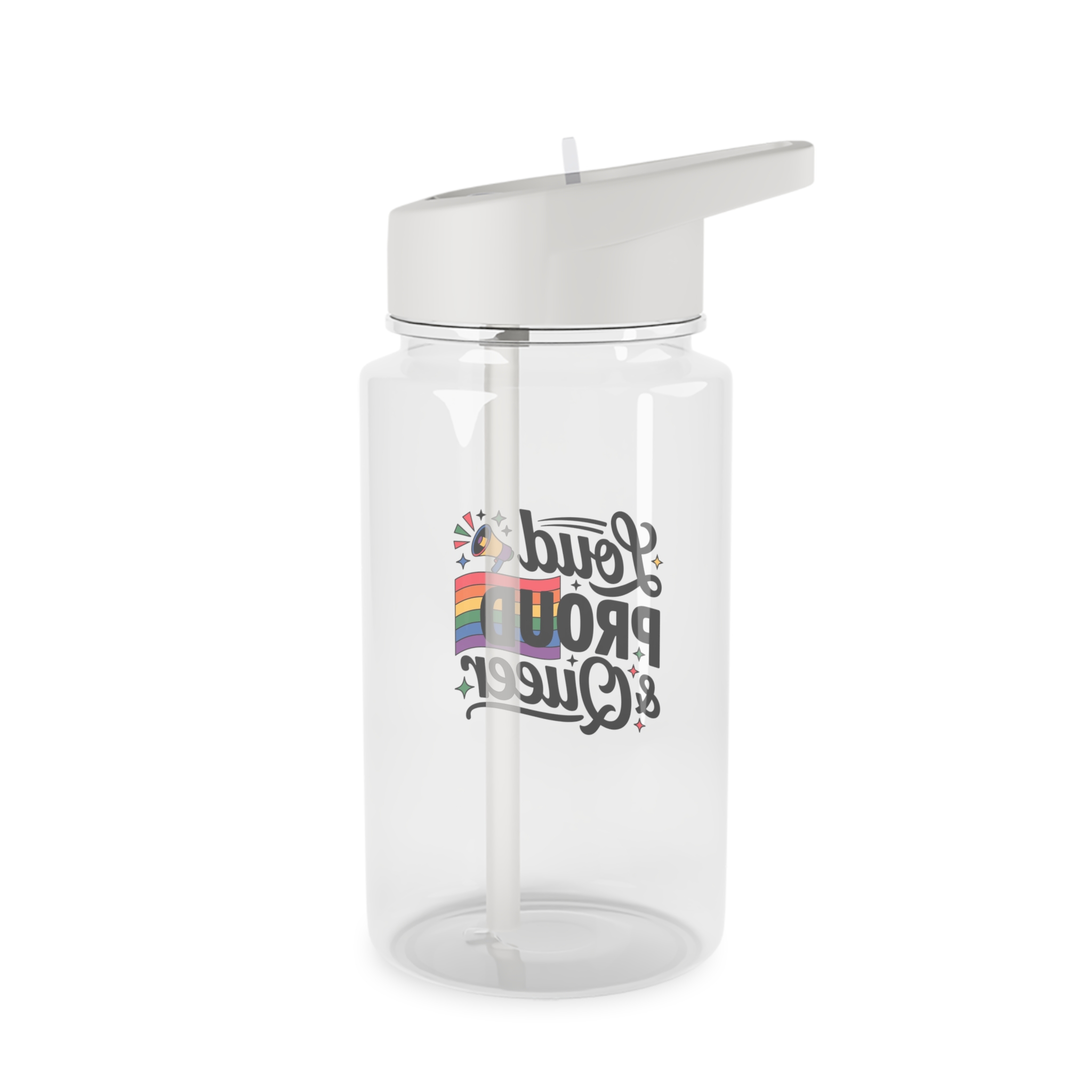 Loud Proud Queer T Shirt Design Isolated White Background2 Tritan Water Bottle - Image 2