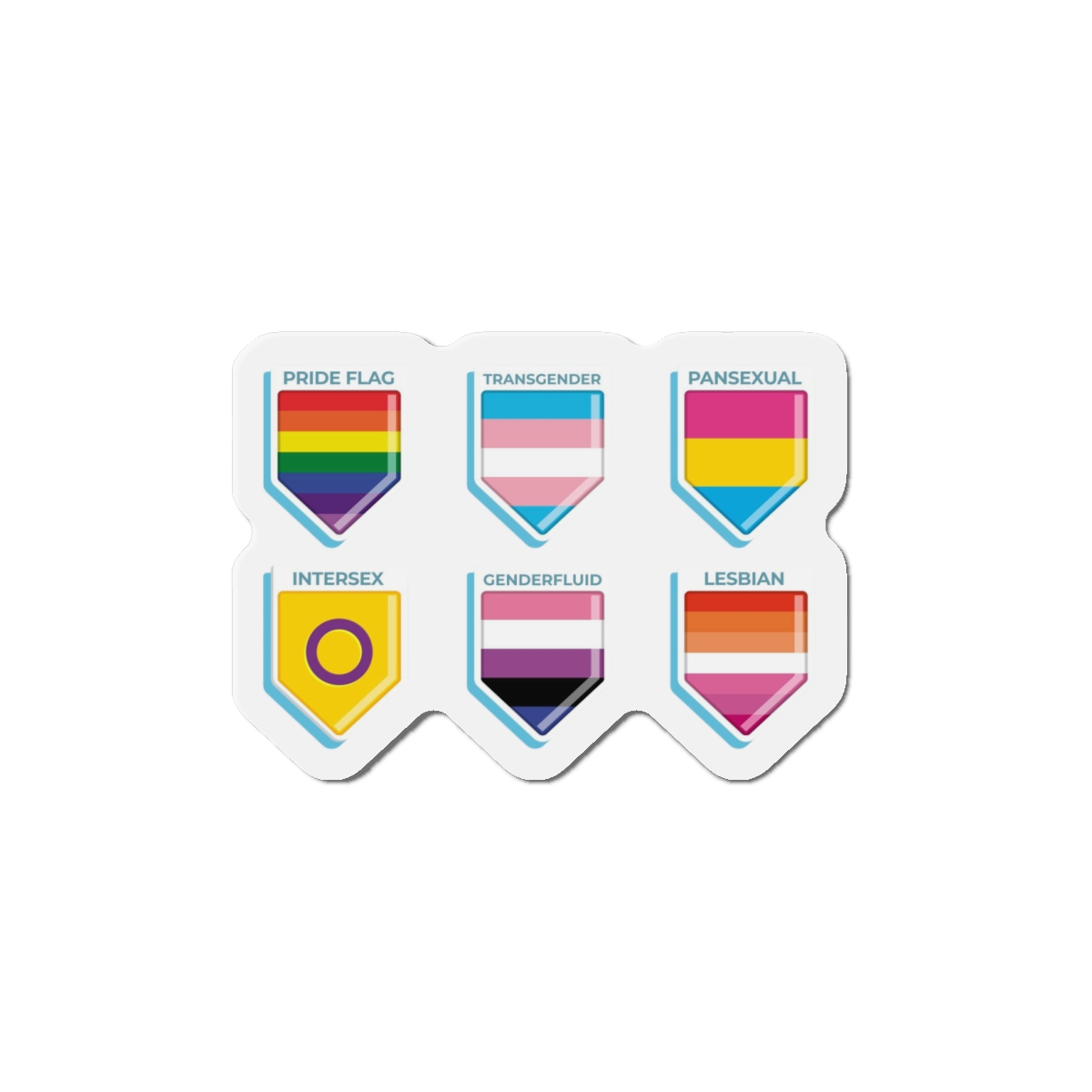 Flat Pride Month Lgbt Flags Collection Die Cut Magnets - Image 7