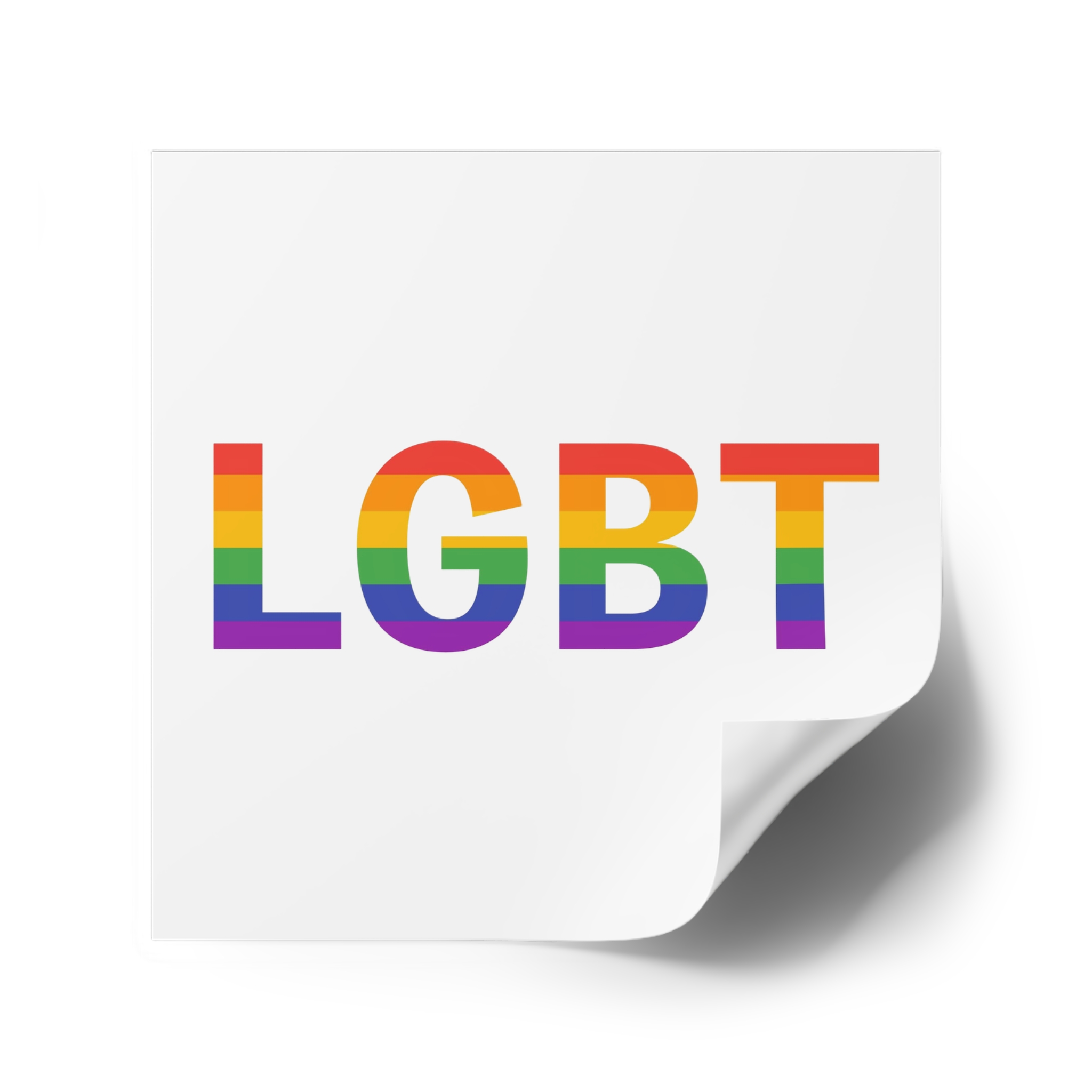 Lgbt Rainbow Colors Lgbt Logo Laminate Stickers Square - Image 34