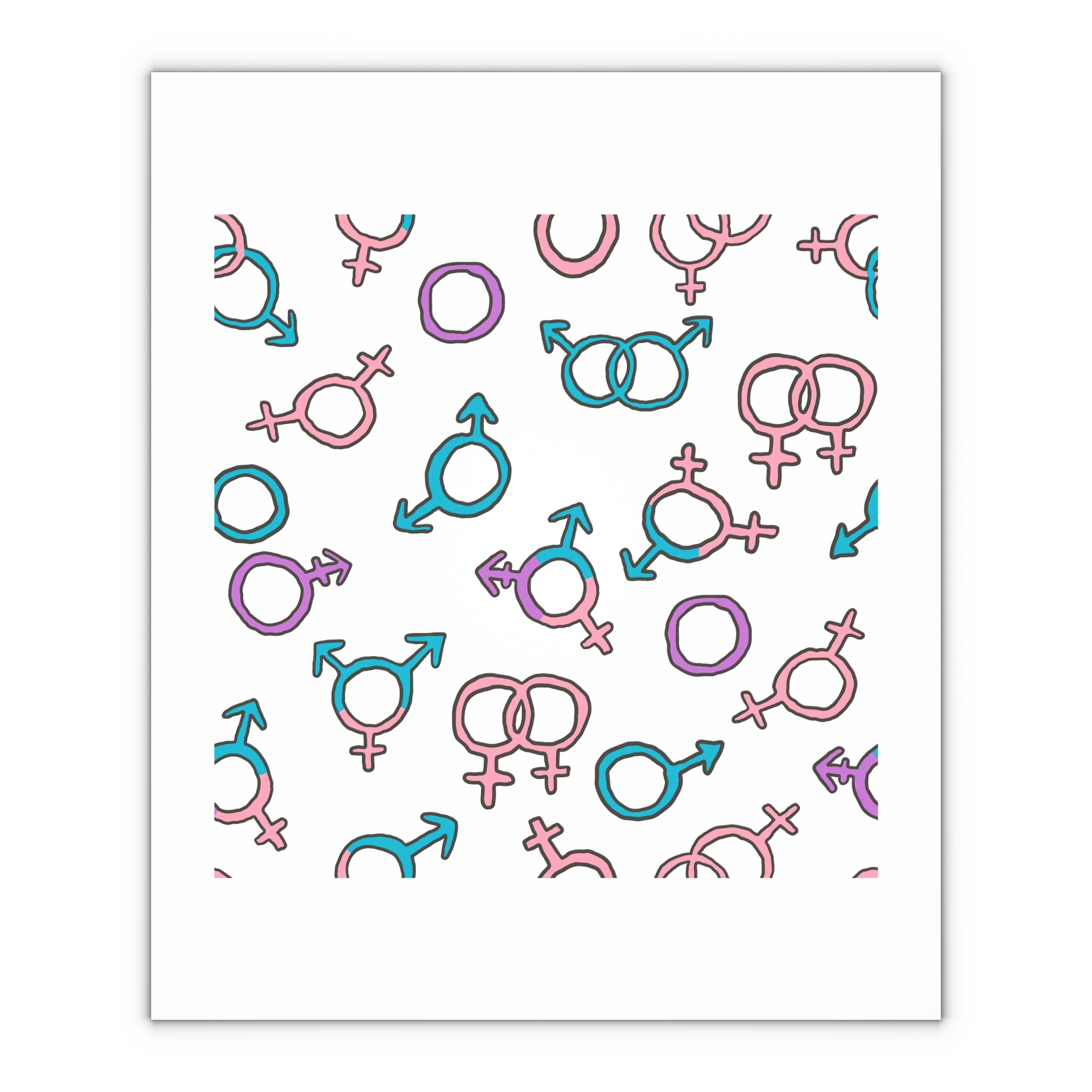 Seamless Pattern With Gender Signs Gift Wrapping Paper Sheets 1pc - Image 4
