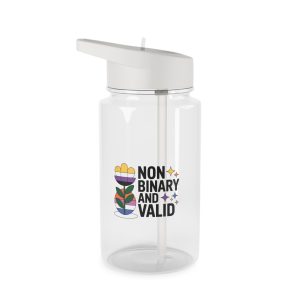 Non Binary Valid T Shirt Design Isolated White Background Tritan Water Bottle