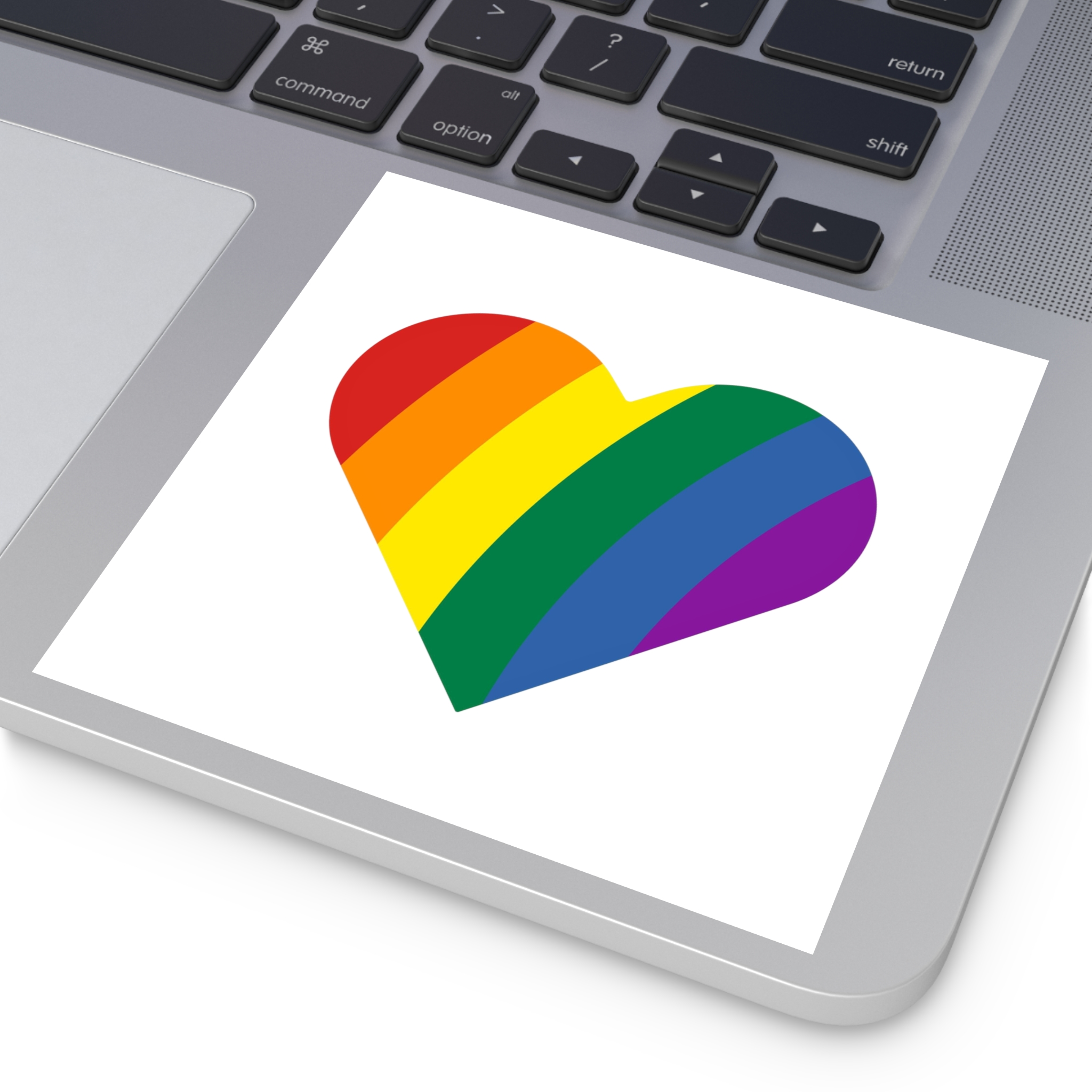 Minimalist Pride Heart Filled With Rainbow Colors Laminate Stickers Square - Image 35