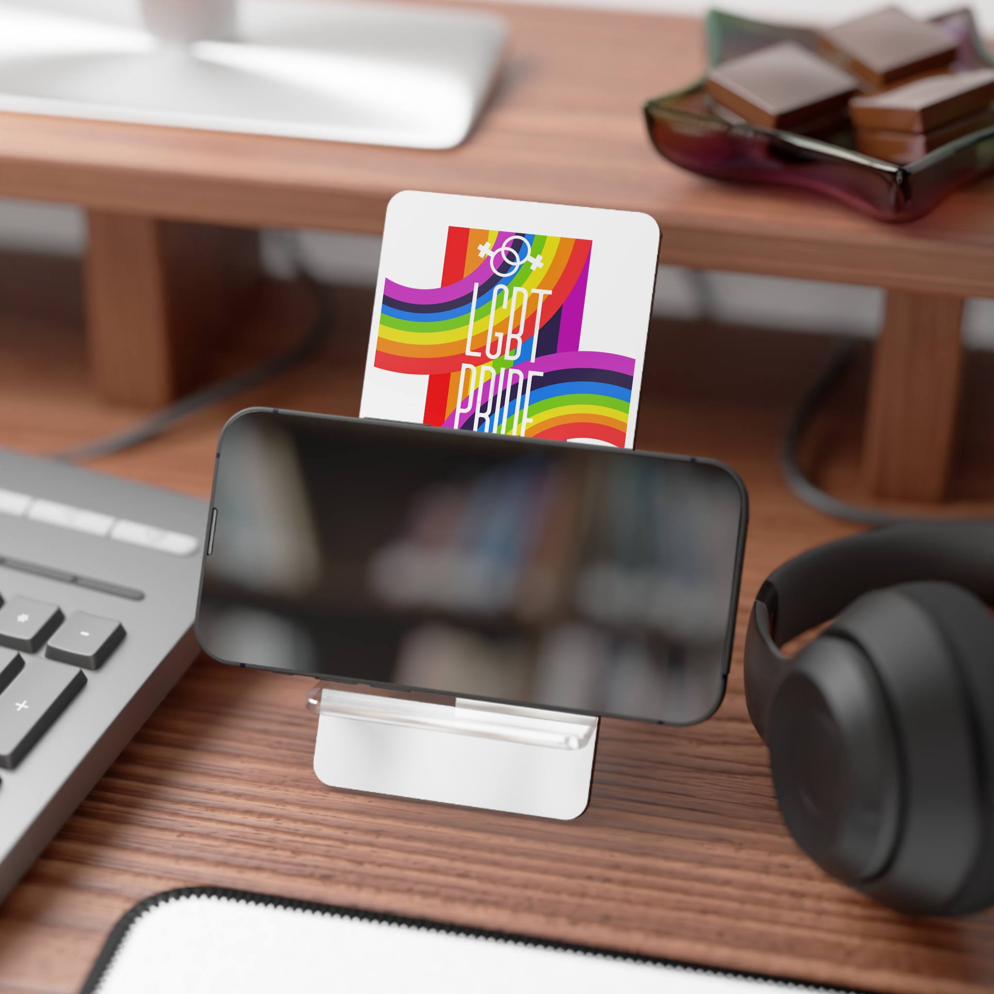 Gay Pride Background Lgbt Day Vector Illustration With Colorful Realistic Style Stickers Flyers Logo Designs Mobile Display Stand For Smartphones - Image 4