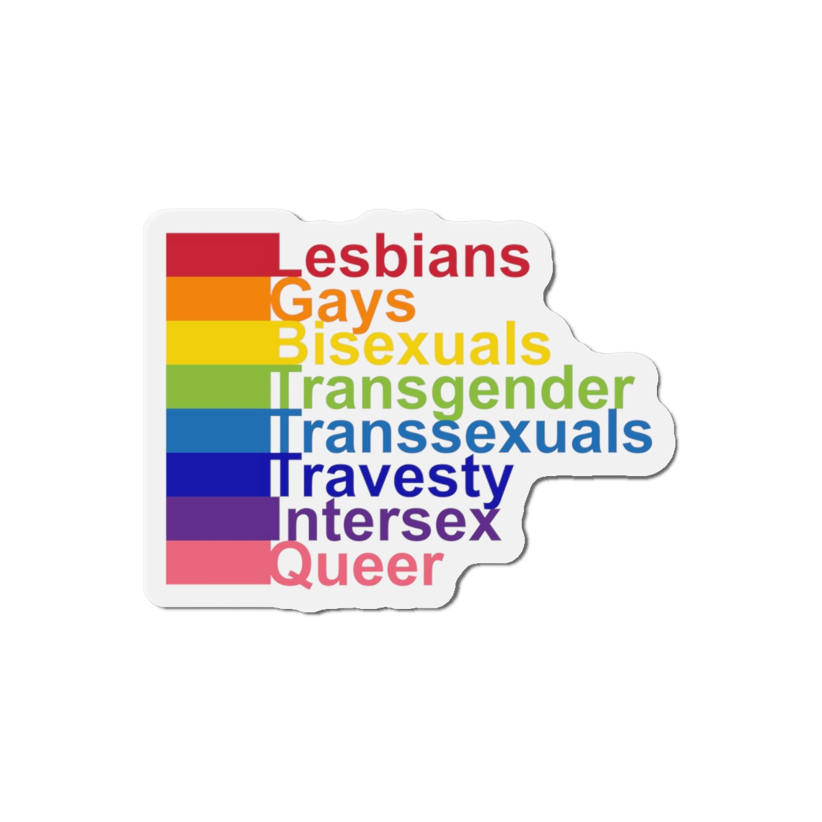 Lgbt Concept Motivating Phrase Colors Rainbow Decoding Abbreviations Lgbt Lesbian Gay Bisexual Transgender Transsexual Travesty Intersex Queer Die Cut Magnets - Image 13