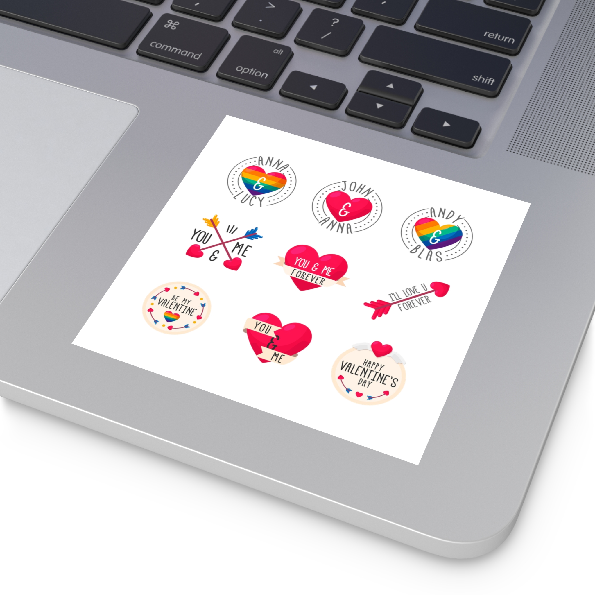Lgbt Valentine S Day Label Collection Laminate Stickers Square - Image 31