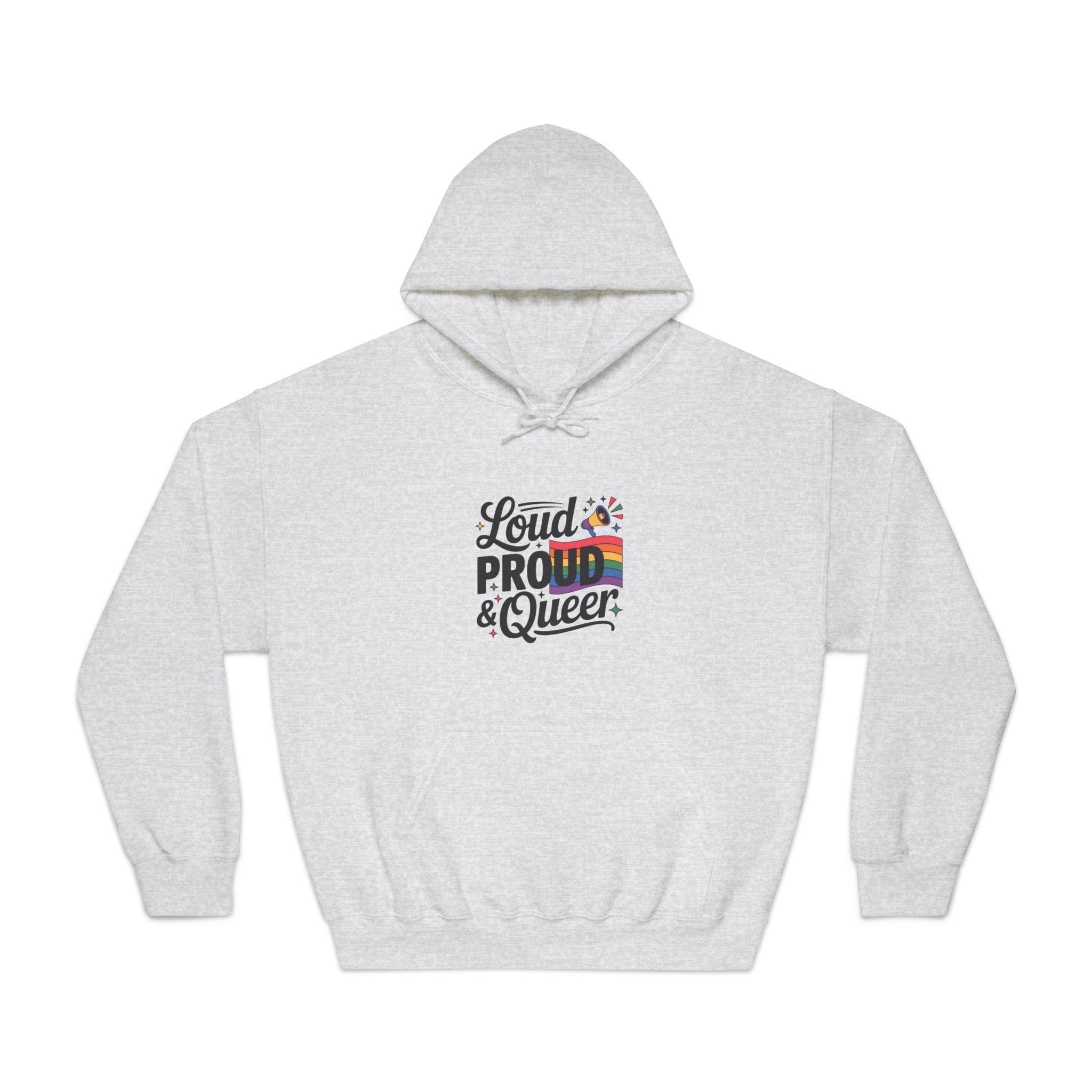 Loud Proud Queer T Shirt Design Isolated White Background2 Unisex Dryblend Hooded Sweatshirt - Image 5