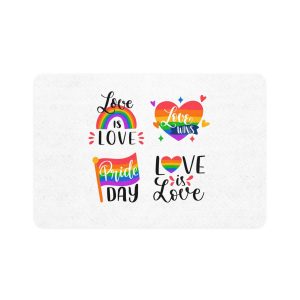Hand Drawn Pride Day Label Collection Pet Food Mat 12x18