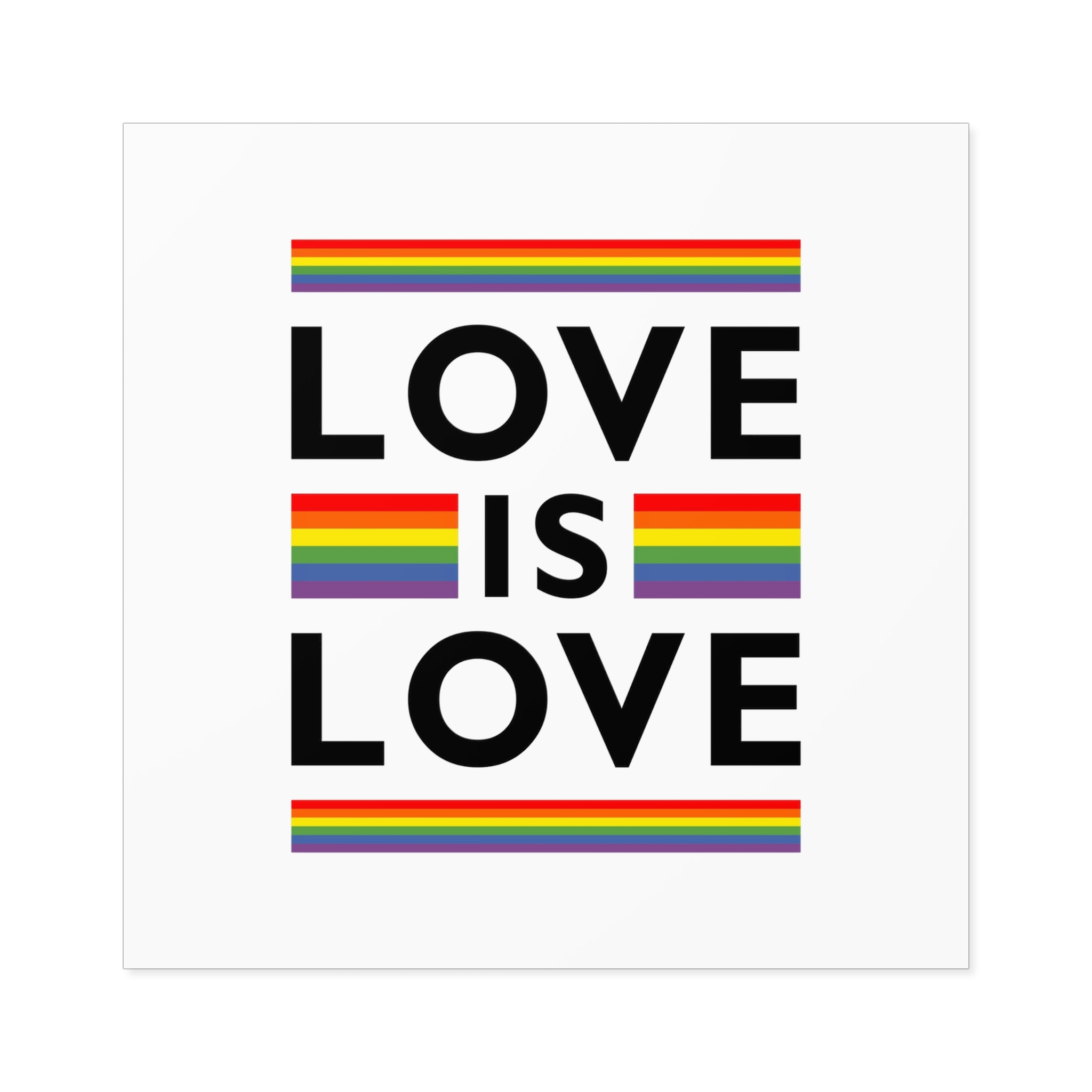 Love Is Love Lgbt Flag Symbol Pride Month Symbol Laminate Stickers Square - Image 45