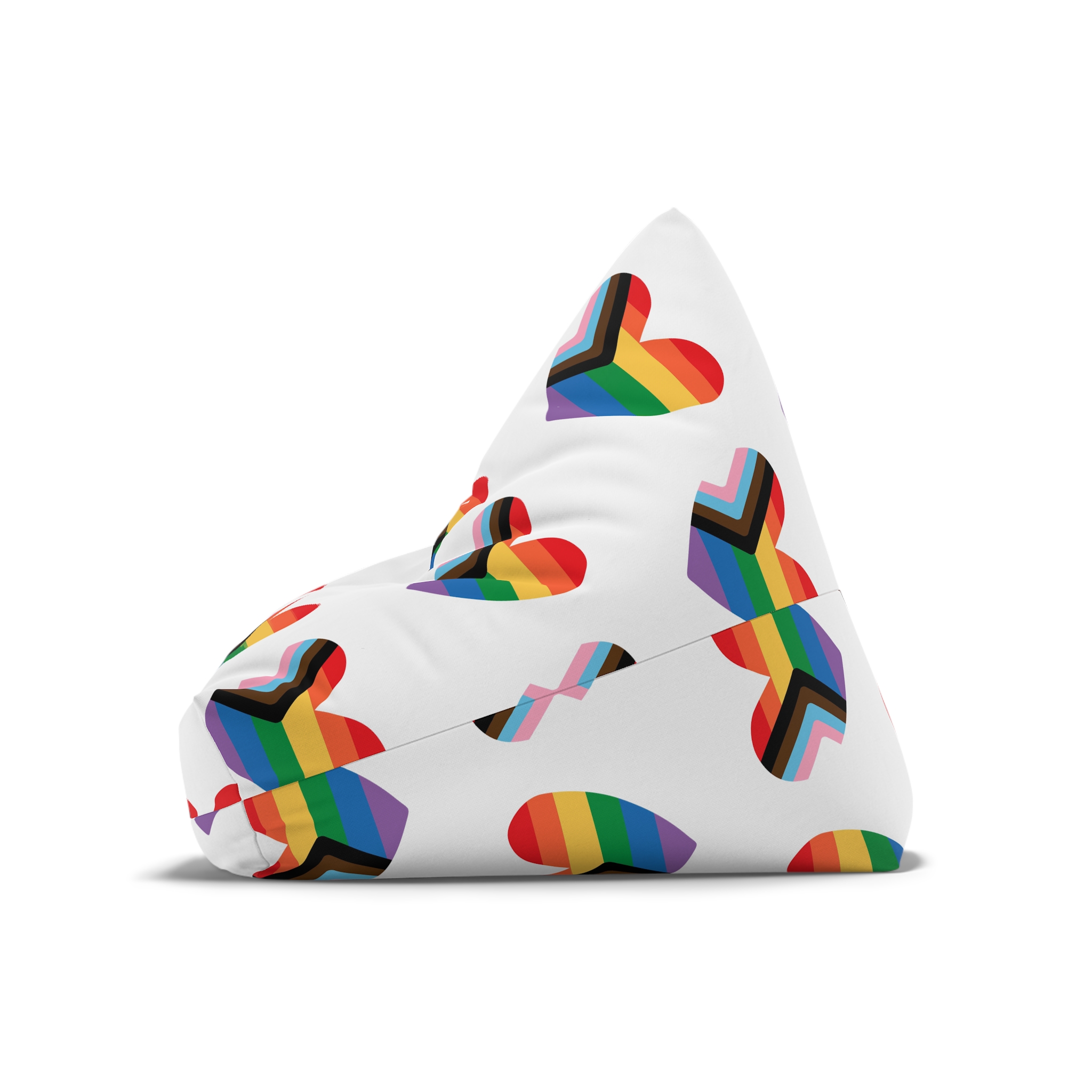 Vector Lgbt Lgbtqia New Flag Rainbow Heart(1) Bean Bag Chair Cover - Image 8