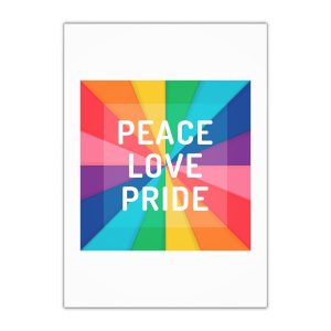 Rainbow Colored Background With Peace Love Pride Concept Pride Month Gift Wrapping Paper Sheets 1pc