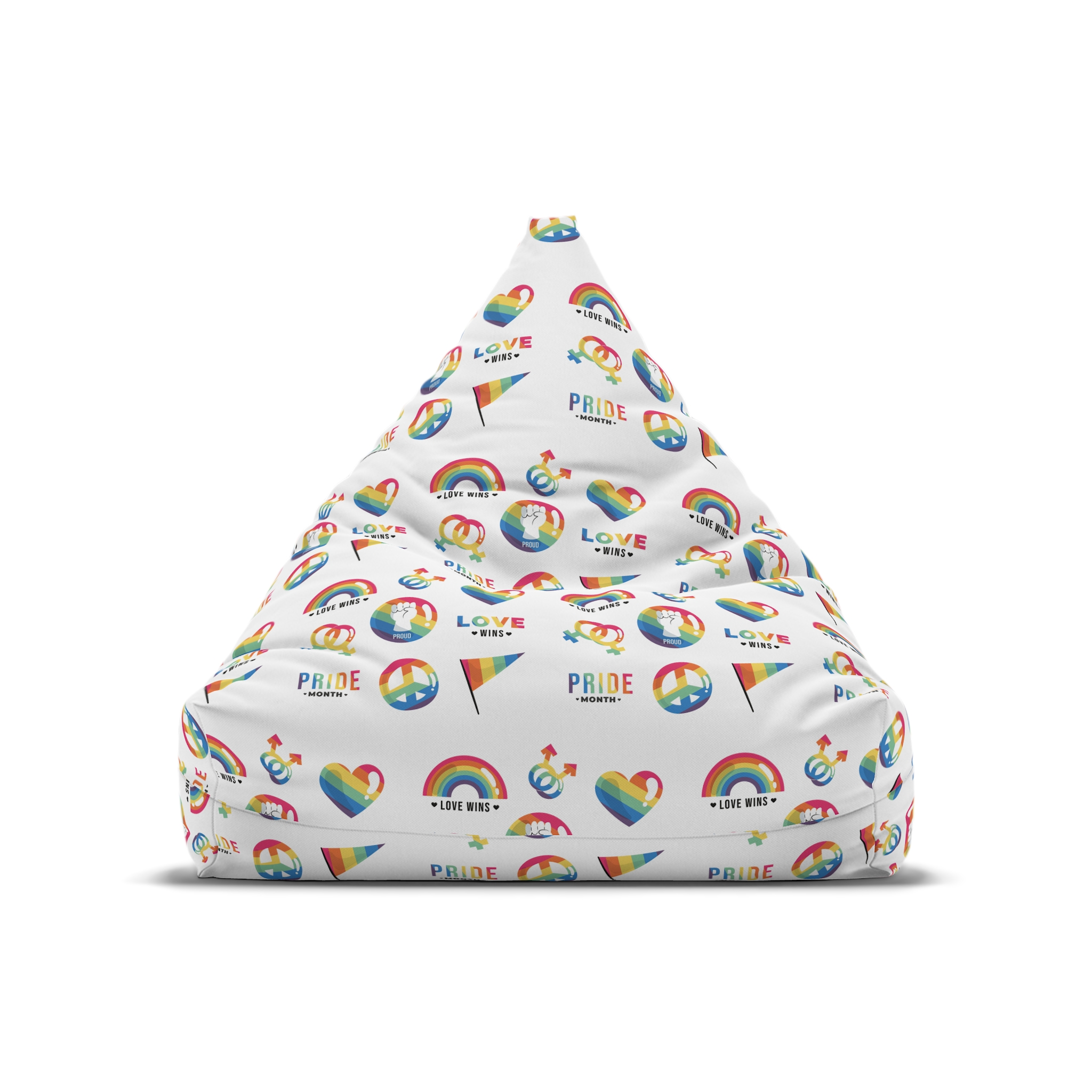 Flat Lgbt Pride Month Symbols Collection Bean Bag Chair Cover - Image 5