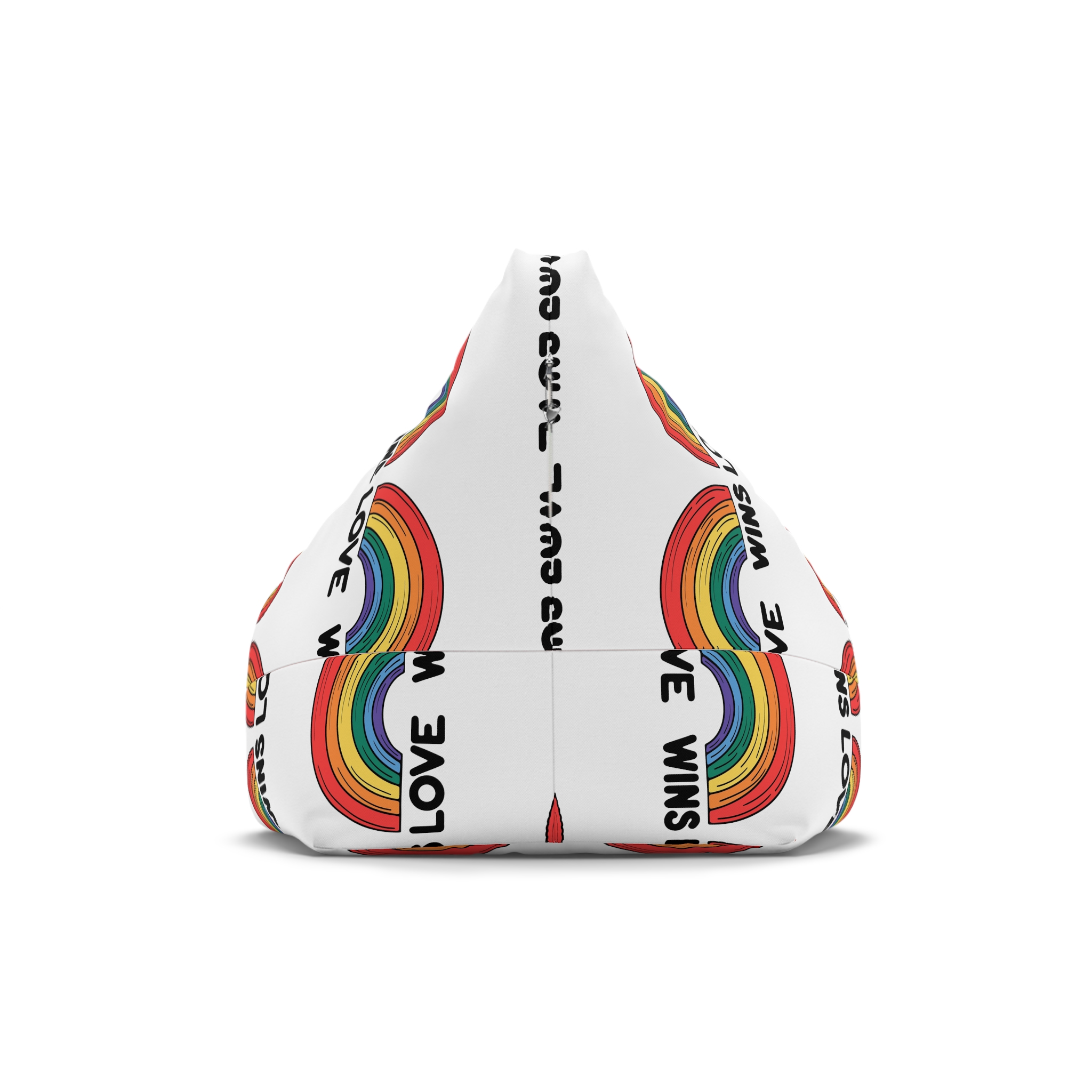 Love Wins Rainbow Pride Illustration Bean Bag Chair Cover - Image 2